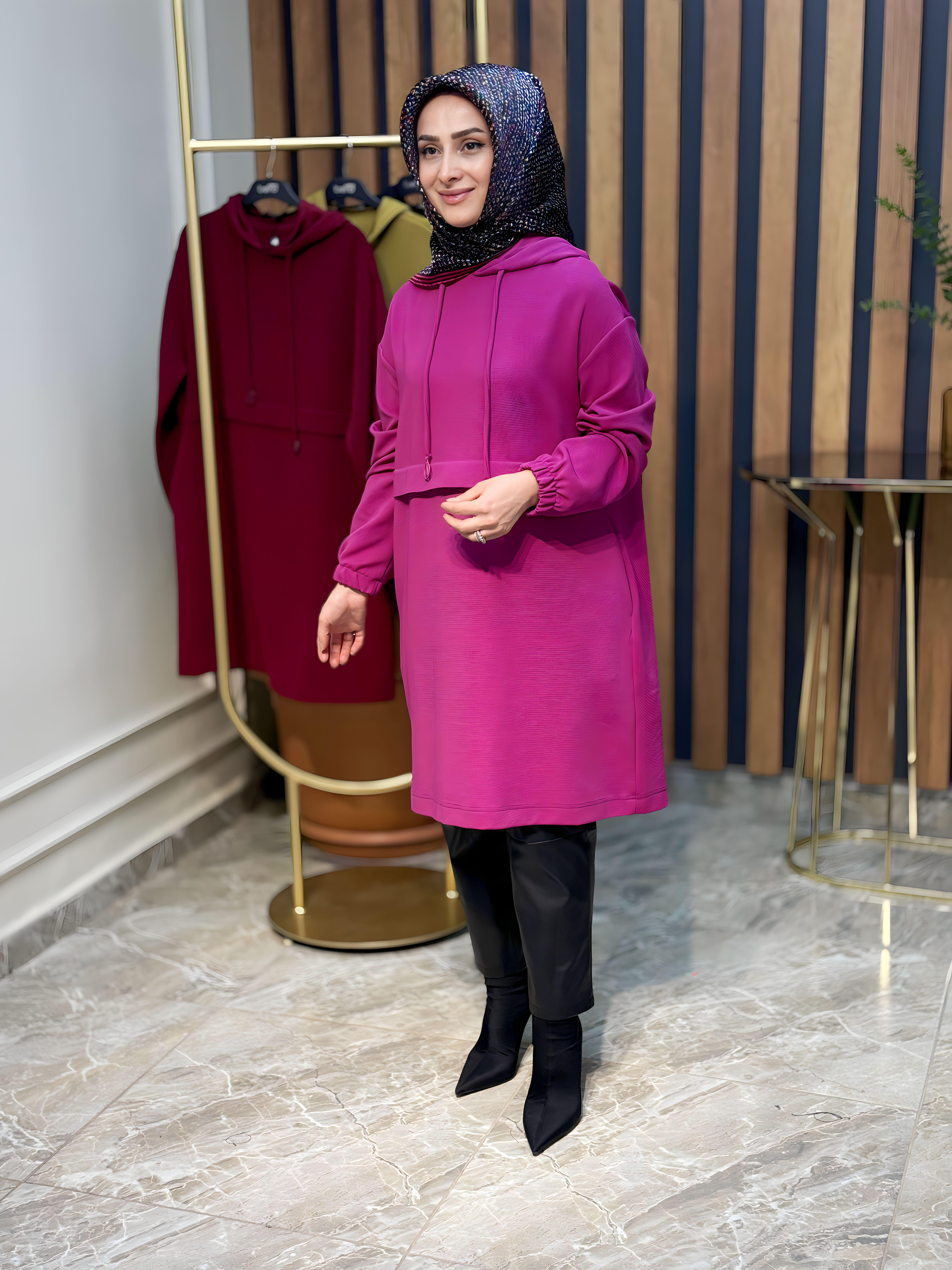 ARMİNE TREND KAPŞONLU TUNİK-23KT446