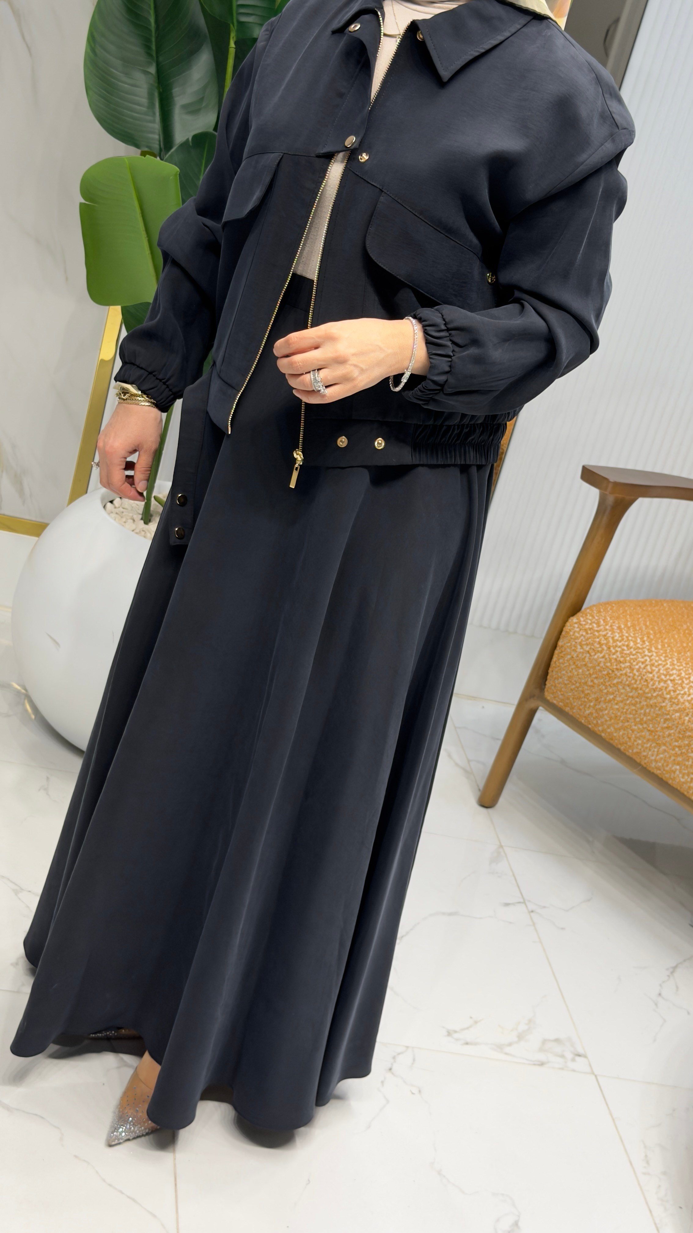 ARMİNE TREND KISA CEKETLİ ETEKLİ TAKIM SİYAH- 26YT650