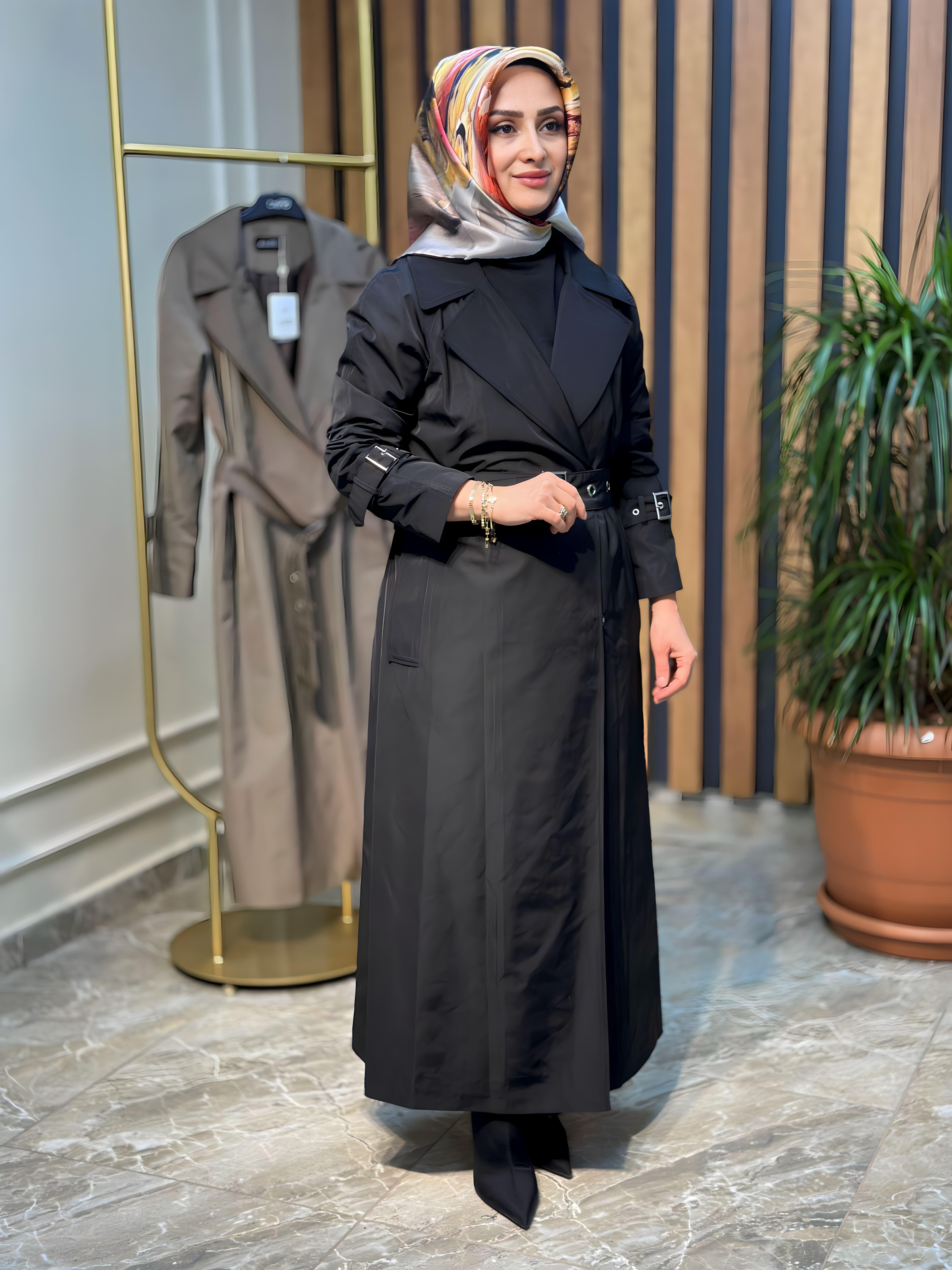 ARMİNE TREND KRUVAZE YAKA ÖNÜ ÇITÇITLI KADIN TRENCH