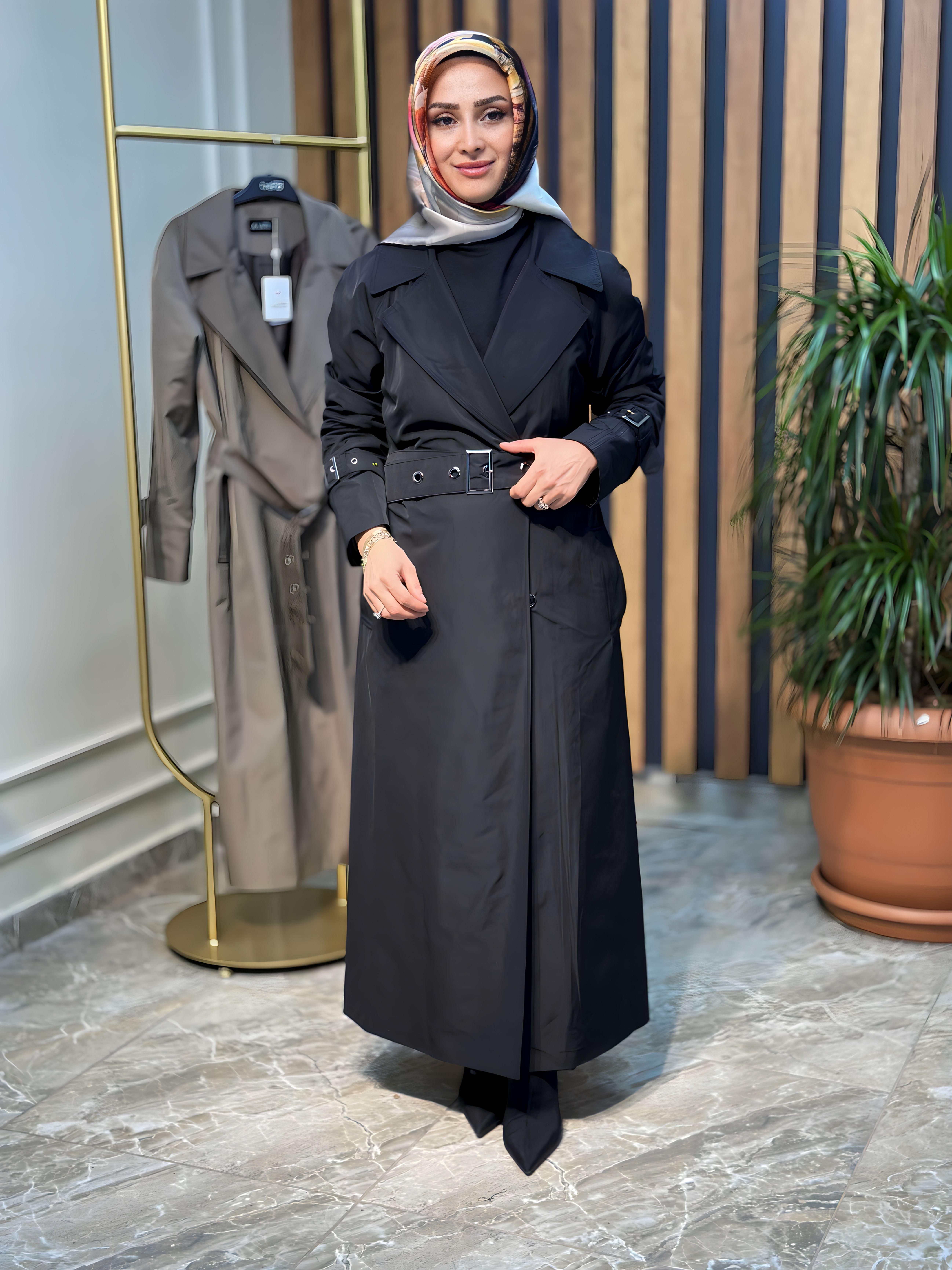 ARMİNE TREND KRUVAZE YAKA ÖNÜ ÇITÇITLI KADIN TRENCH