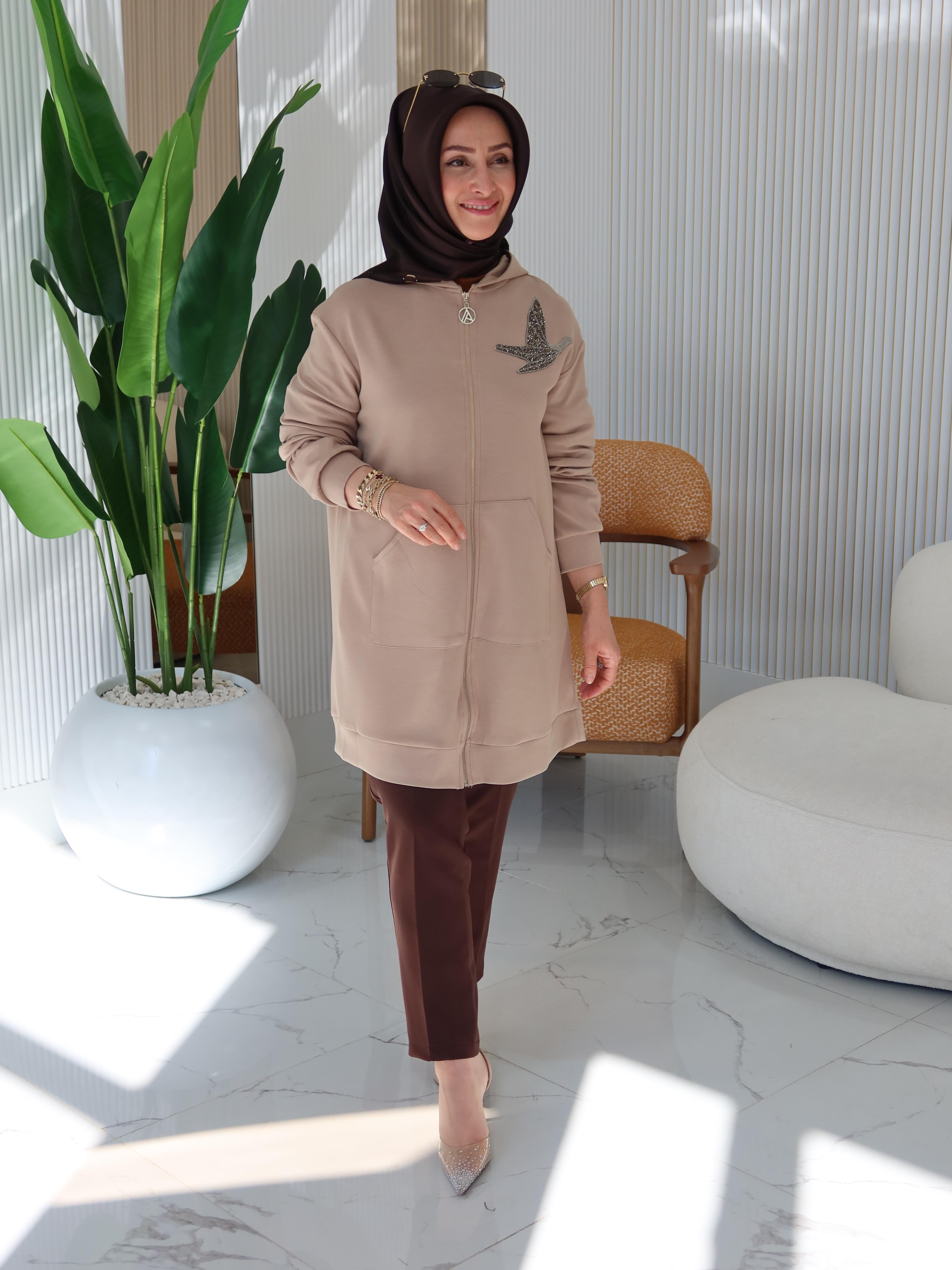 ARMİNE TREND KUŞ DETAYLI CEKET- 25YT542