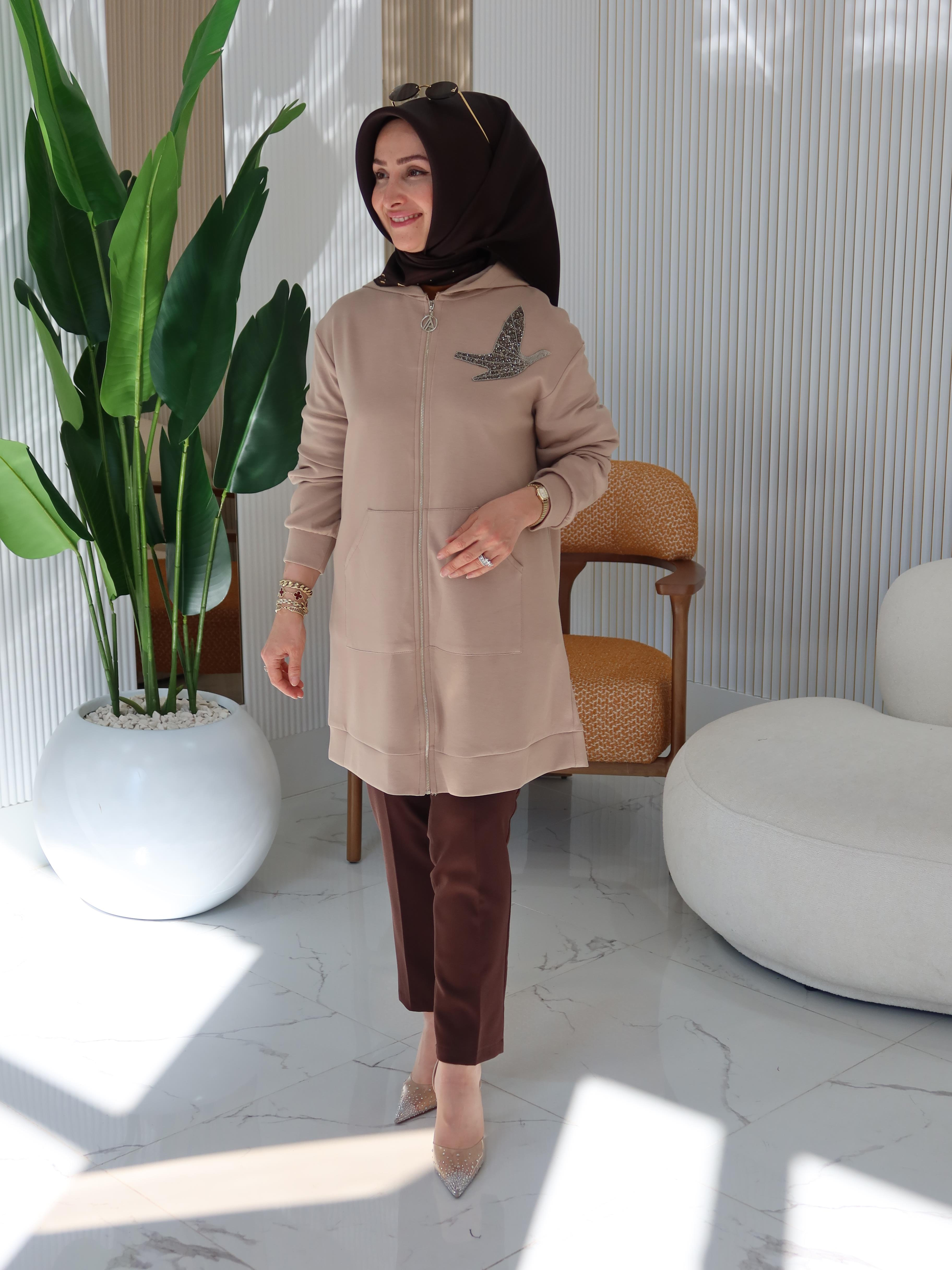 ARMİNE TREND KUŞ DETAYLI CEKET- 25YT542