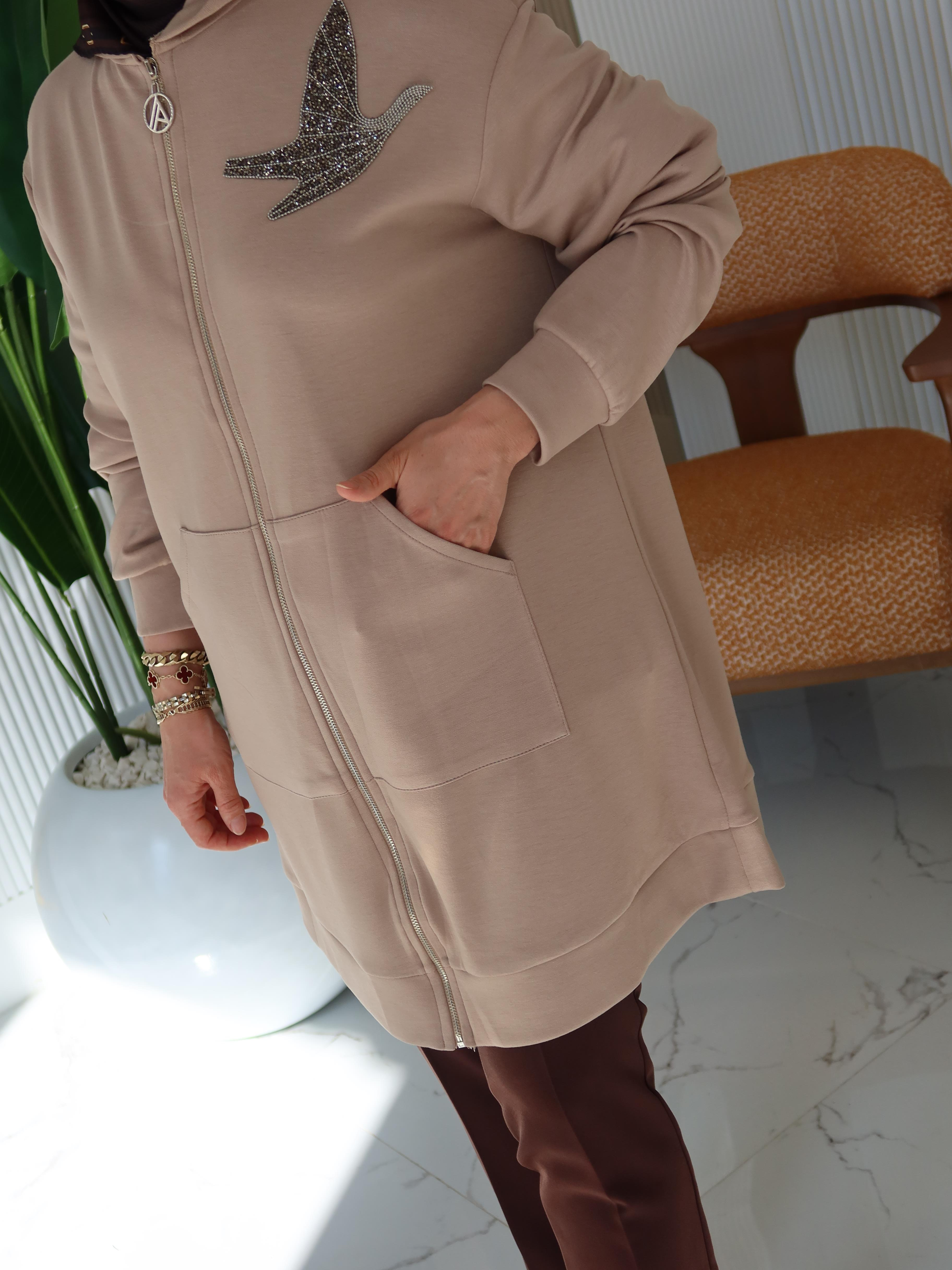 ARMİNE TREND KUŞ DETAYLI CEKET- 25YT542