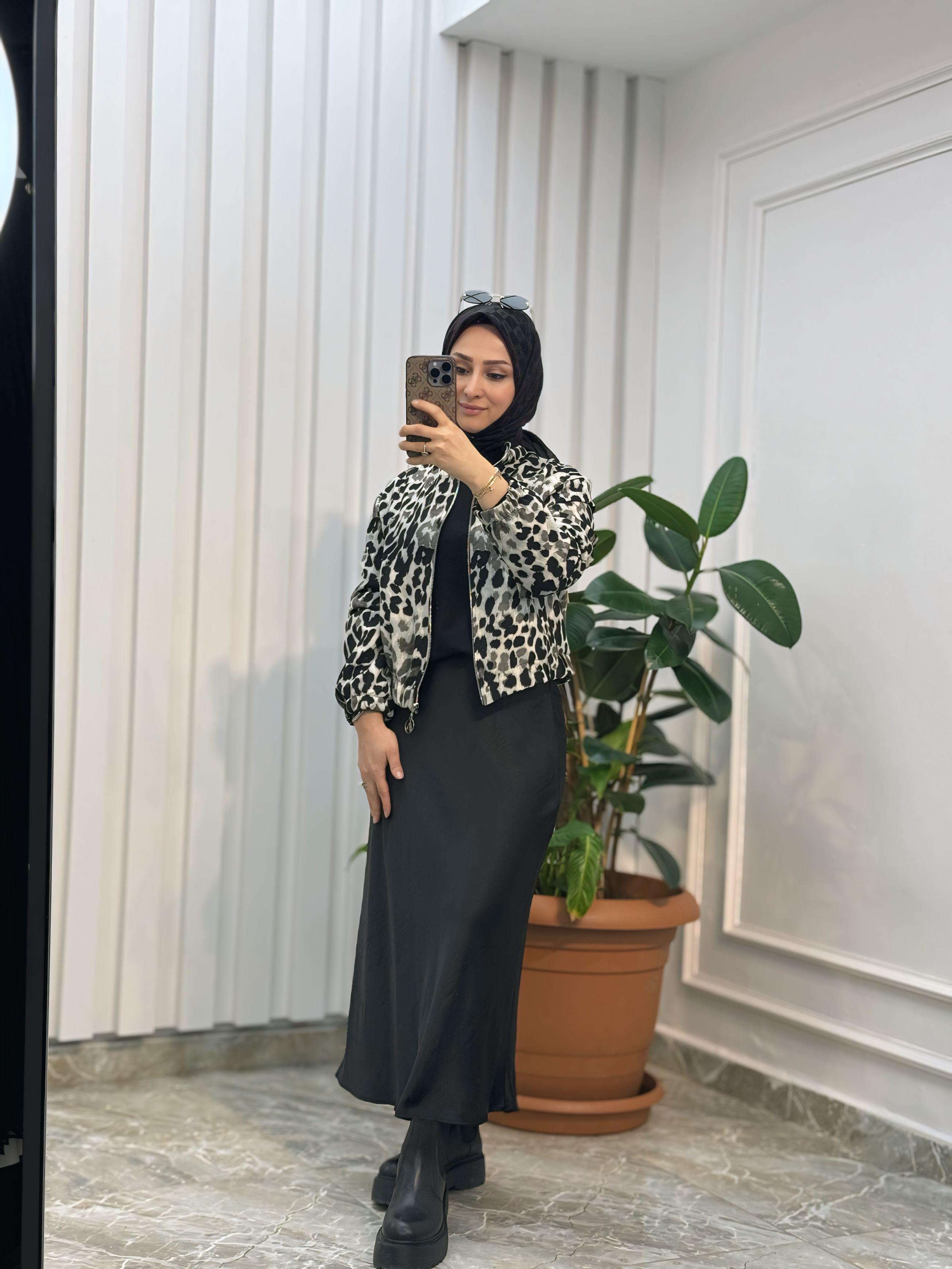 ARMİNE TREND LEOPAR DESEN KISA CEKET-24KT530