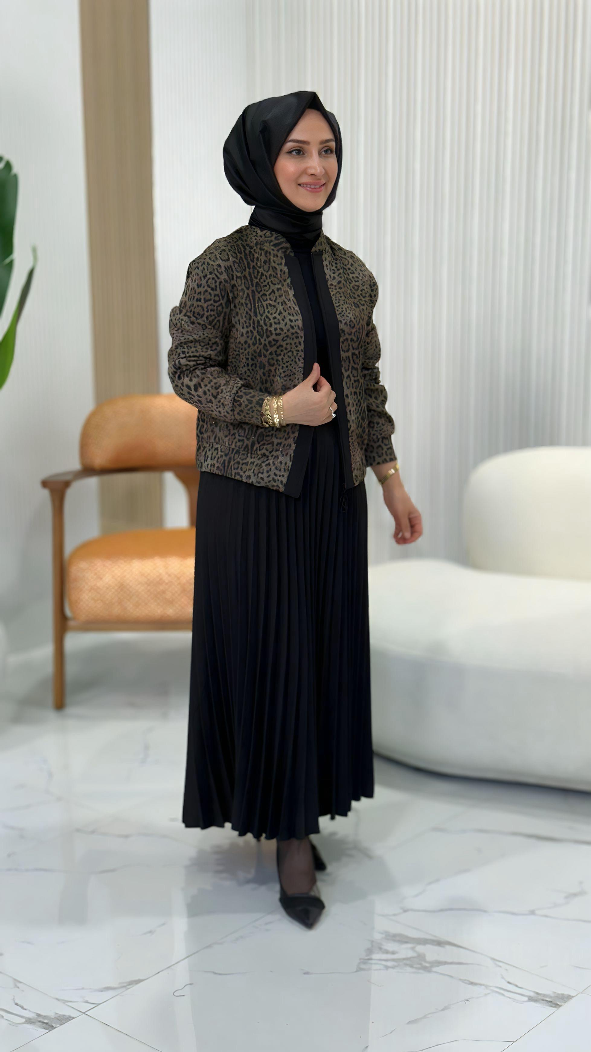 ARMİNE TREND LEOPAR DESENLİ ETEKLİ TAKIM 25KT650-1