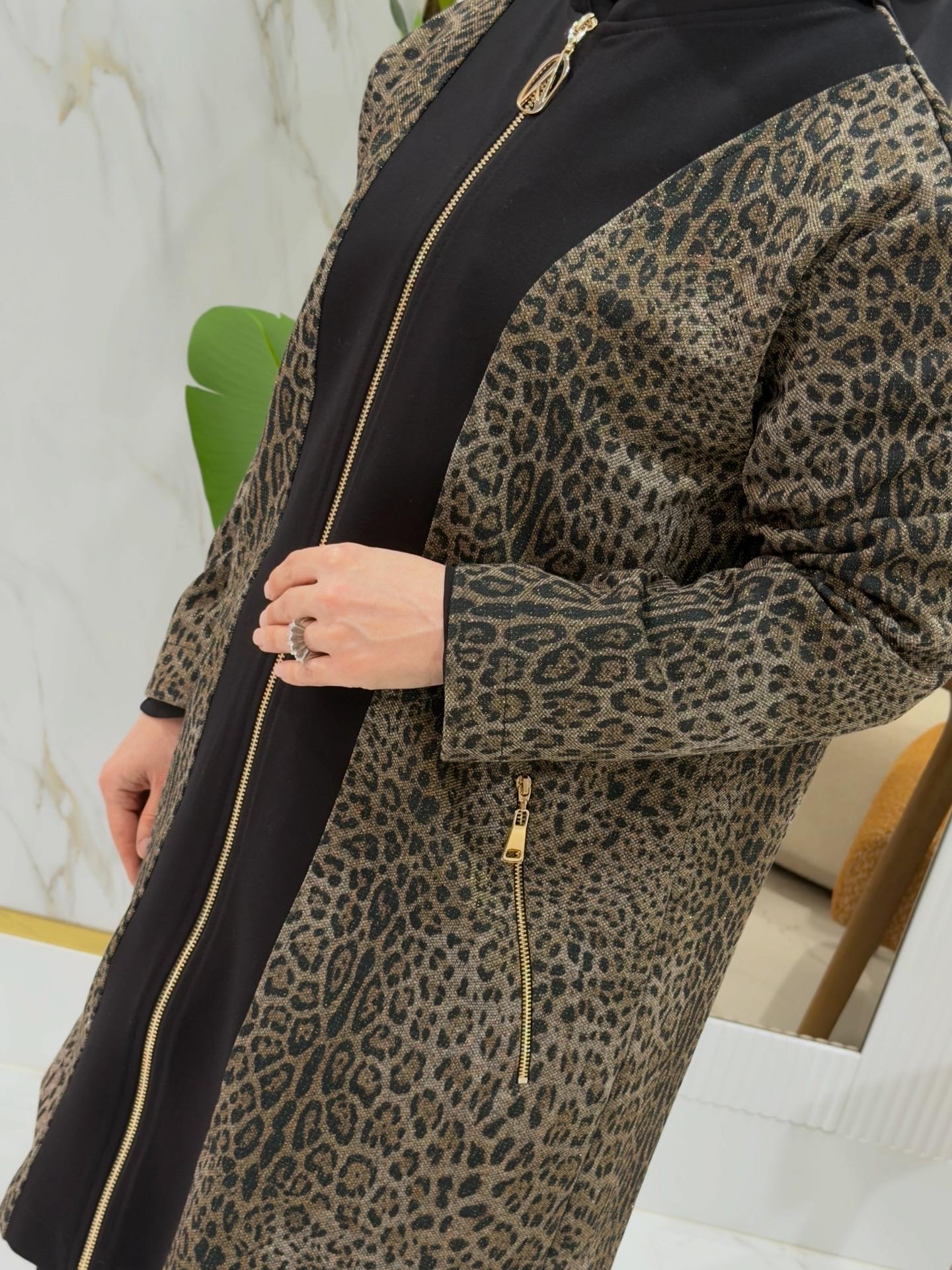 ARMİNE TREND LEOPAR DESENLİ PANTOLONLU TAKIM- 25KT674