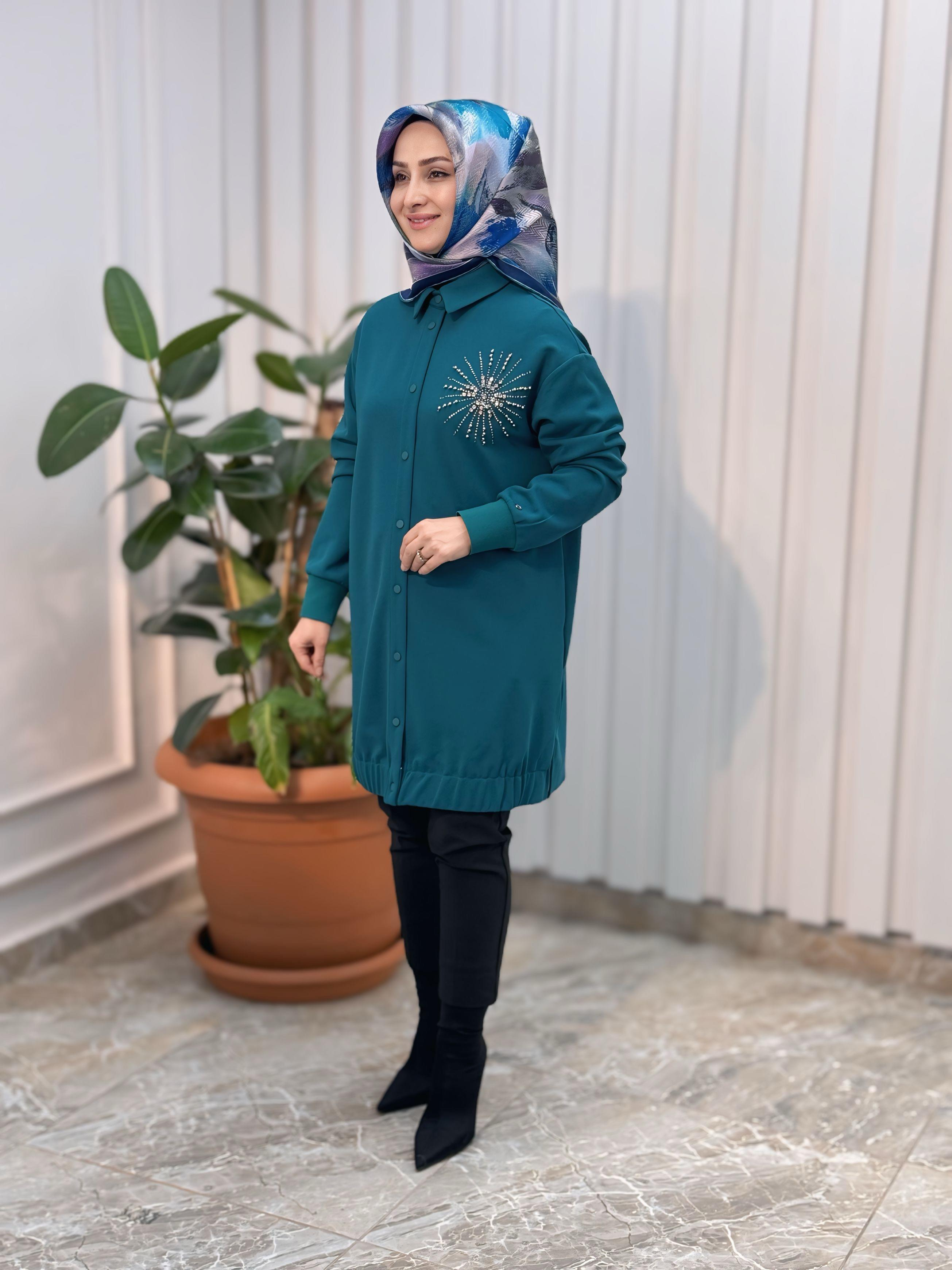 ARMİNE TREND ÖN TAŞLI TUNİK- 24KT469