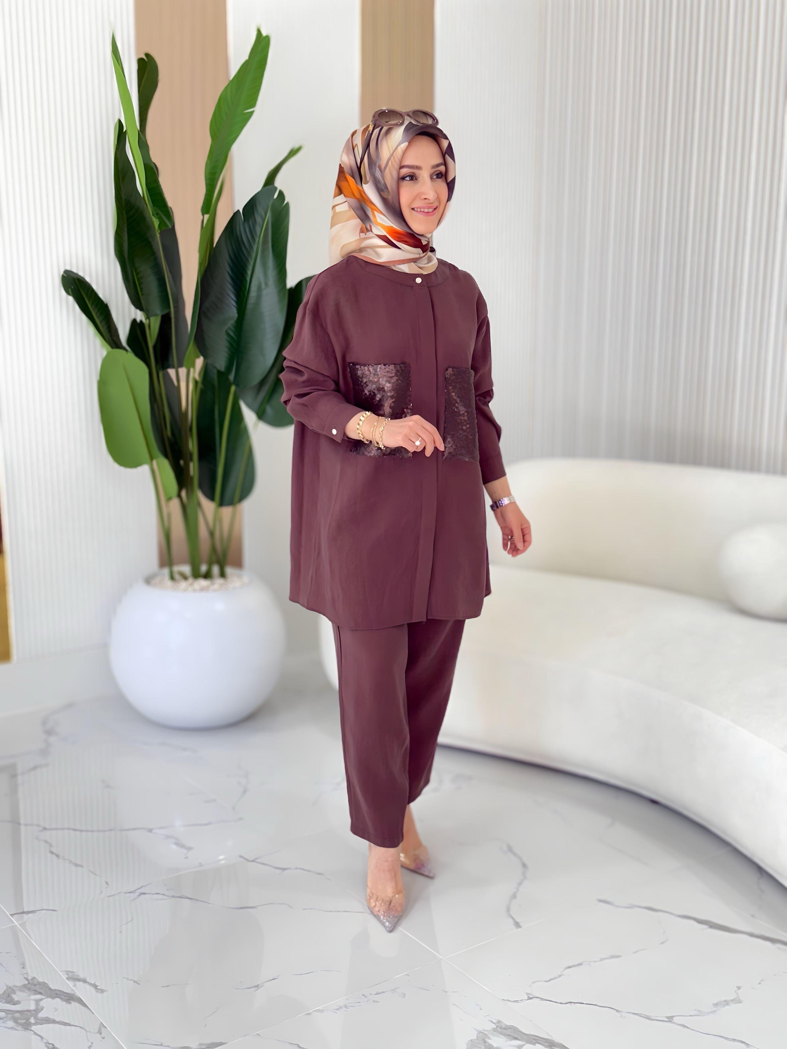 ARMİNE TREND PUL CEP DETAYLI PANTOLONLU TAKIM - 25YT679