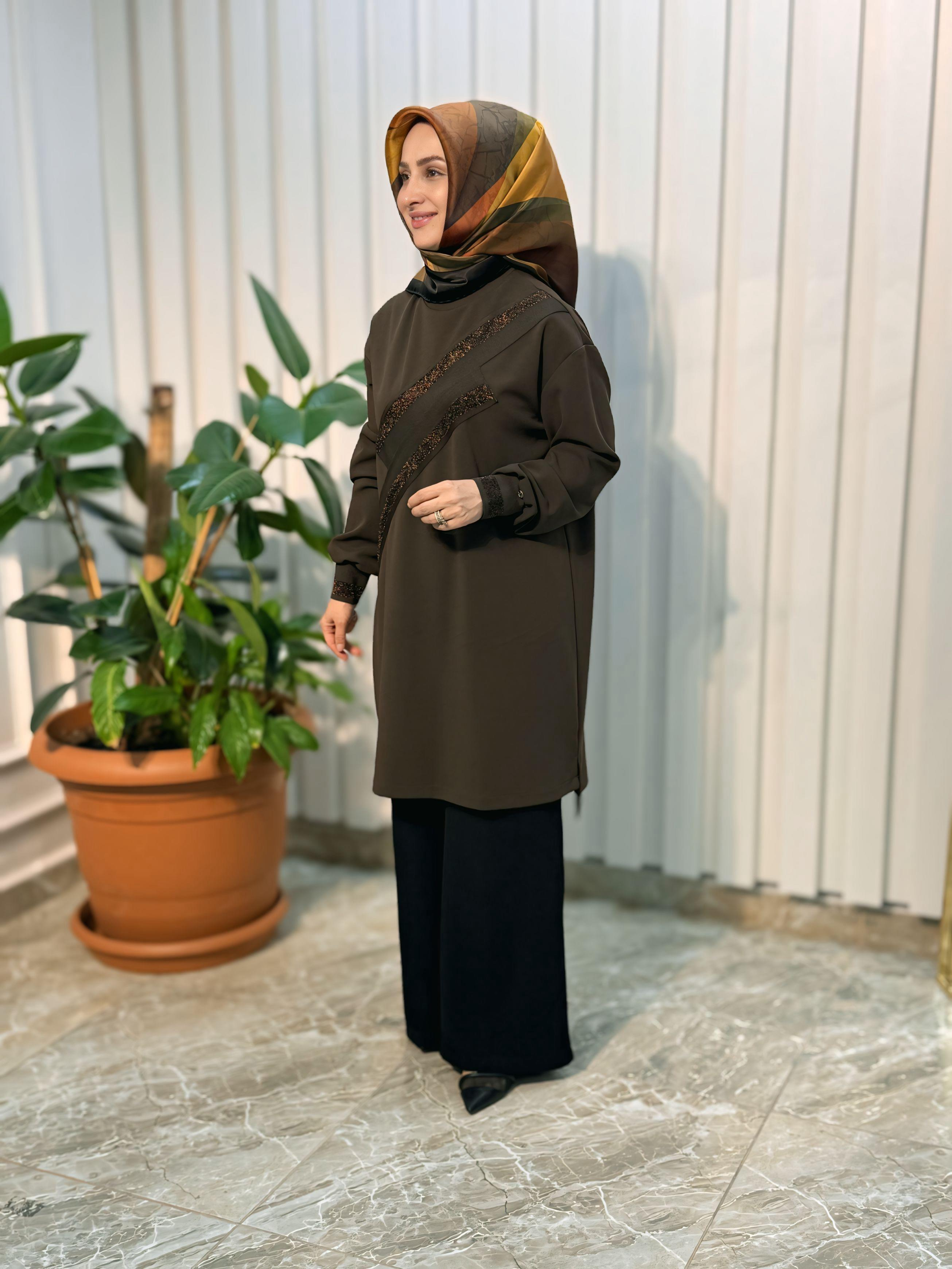 ARMİNE TREND SİM ŞERİTLİ TUNİK 24KT418