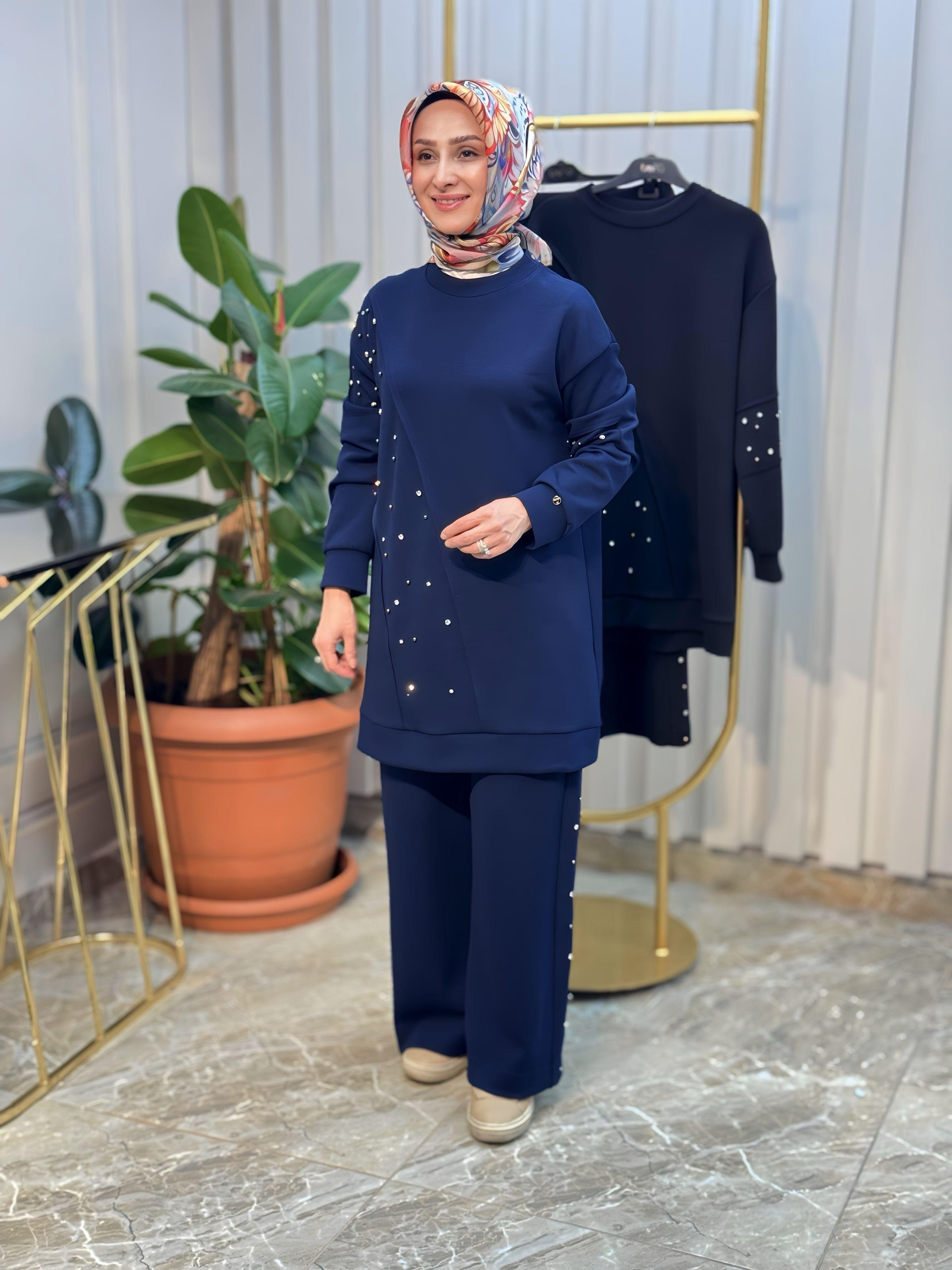 ARMİNE TREND TAŞ DETAYLI PANTOLONLU TAKIM - 25YT637