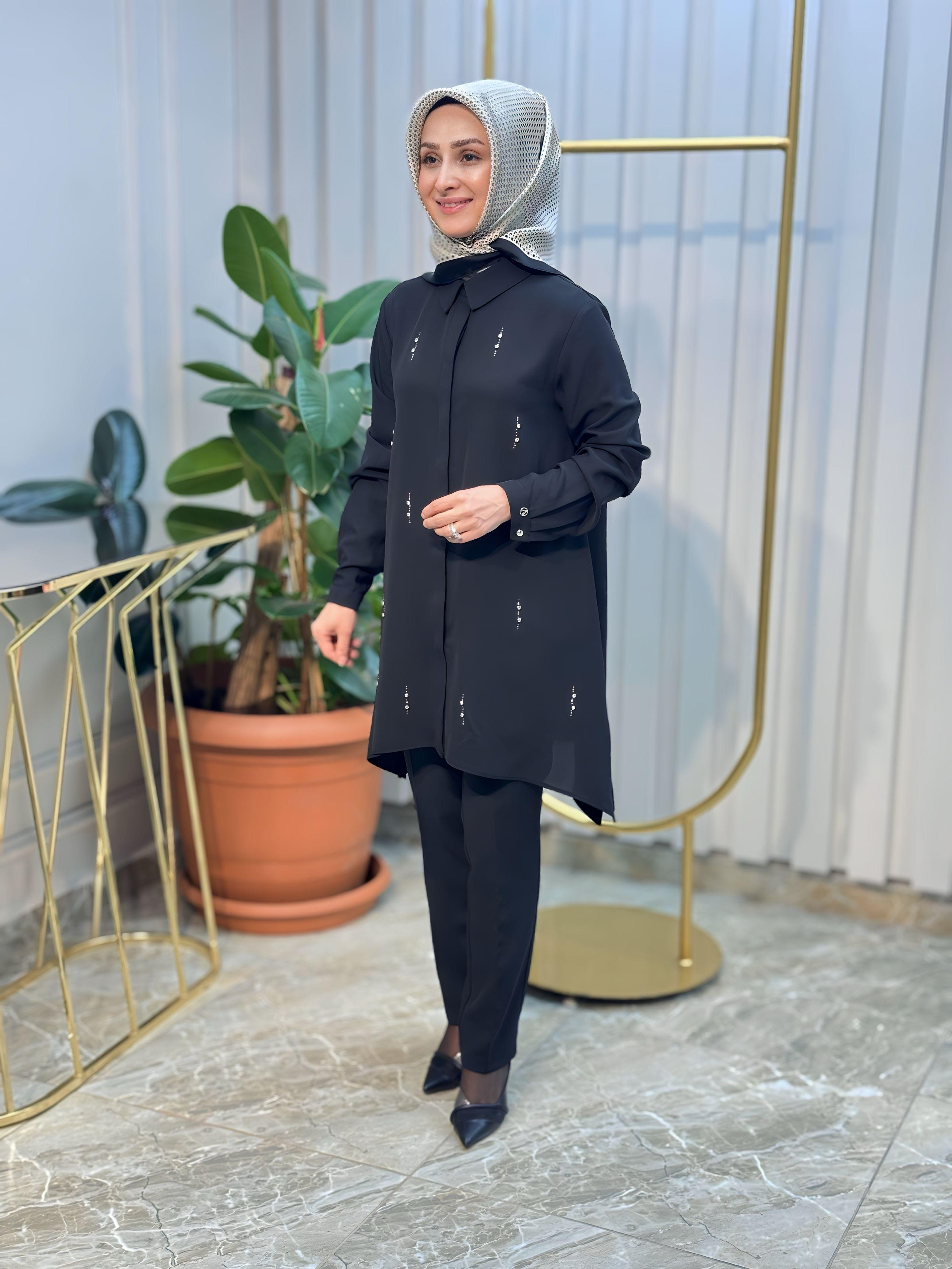 ARMİNE TREND TAŞ DETAYLI TUNİK 25YT404