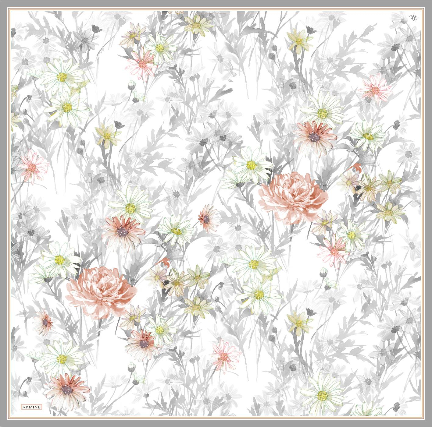 ARMİNE TWILL SAF İPEK EŞARP 9129D 