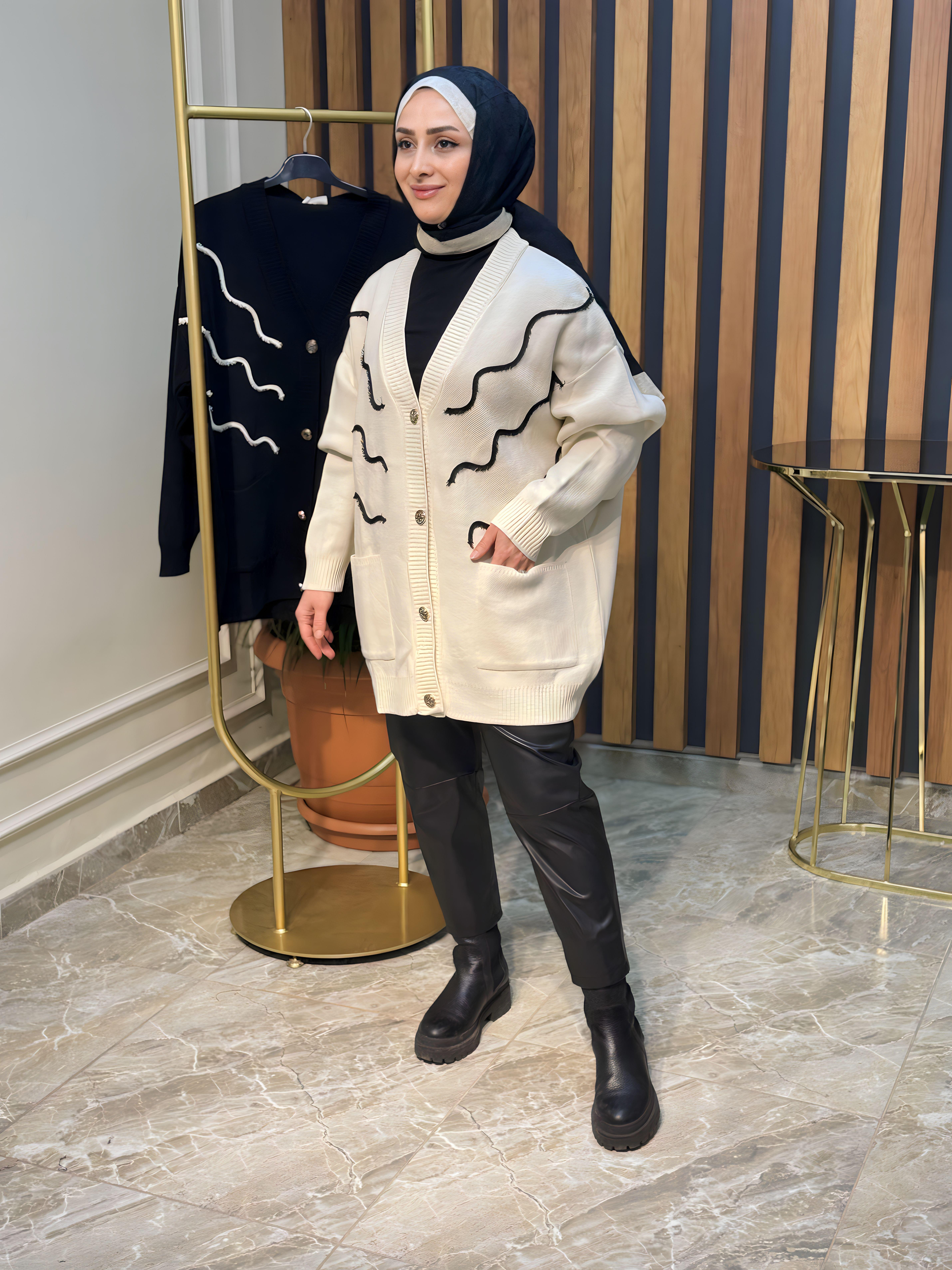 CEPLİ RENK GARNİLİ HIRKA -3132