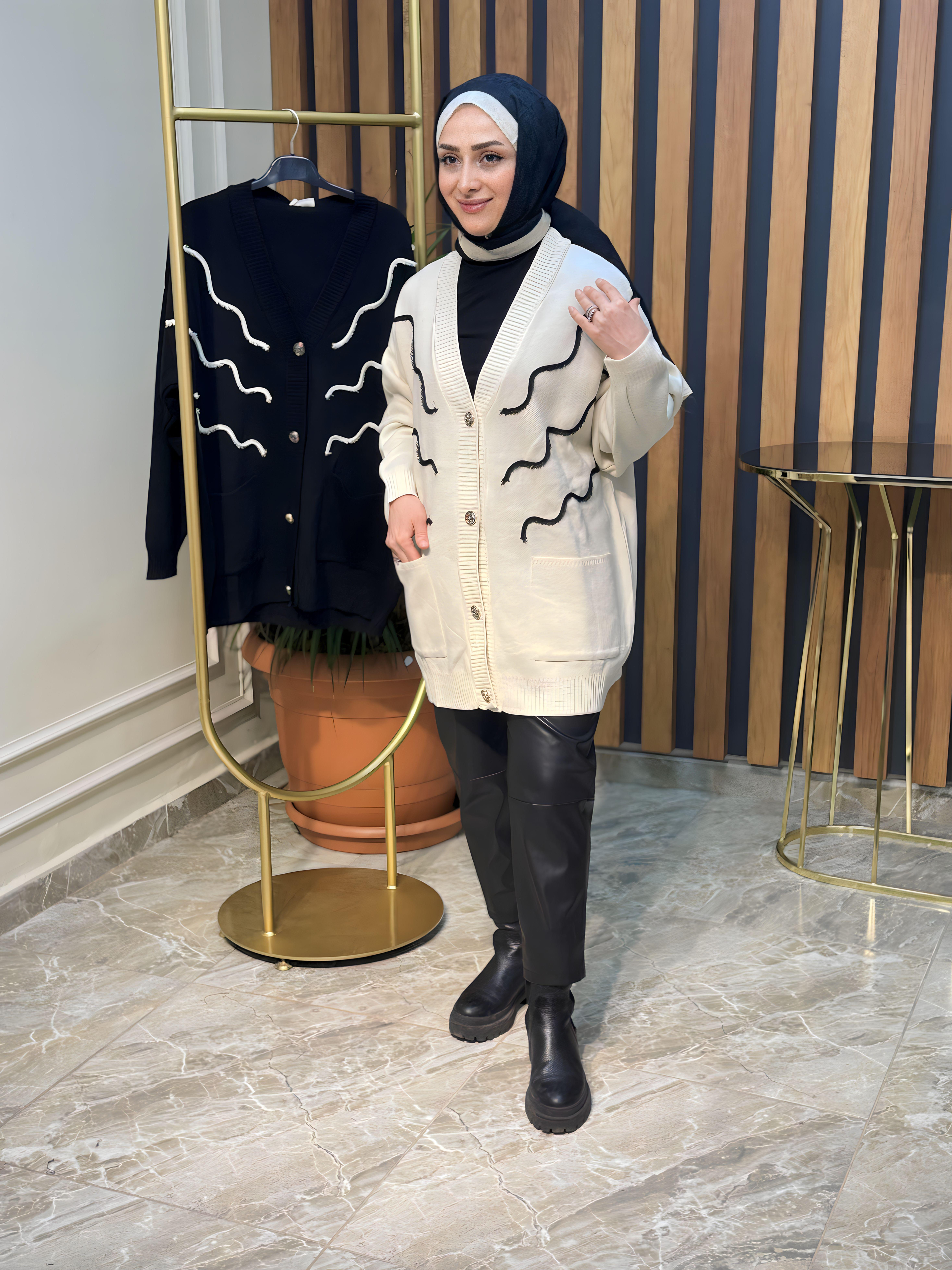 CEPLİ RENK GARNİLİ HIRKA -3132