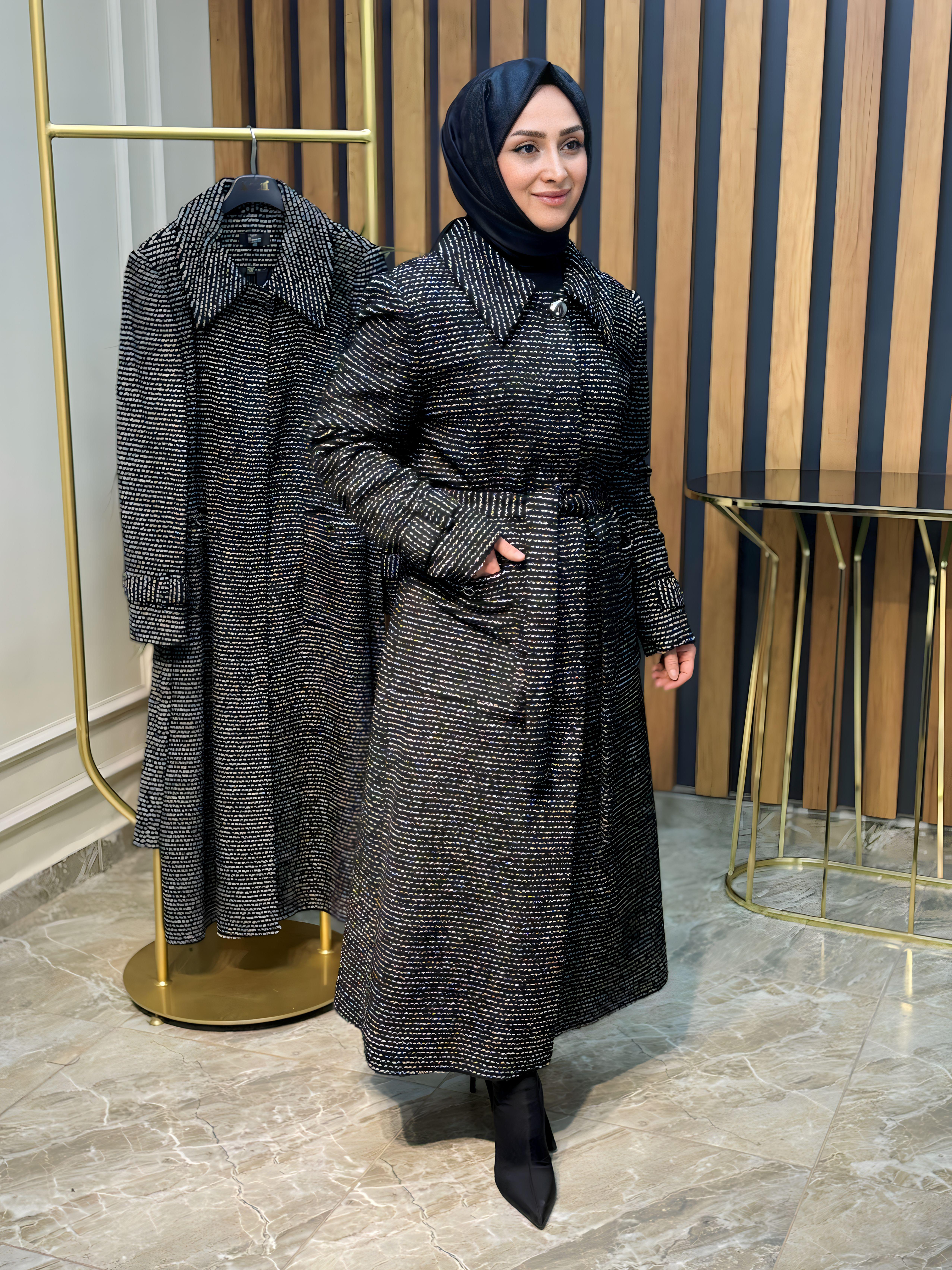 CHANEL KUMAŞ BELİ KEMERLİ KABAN-23803