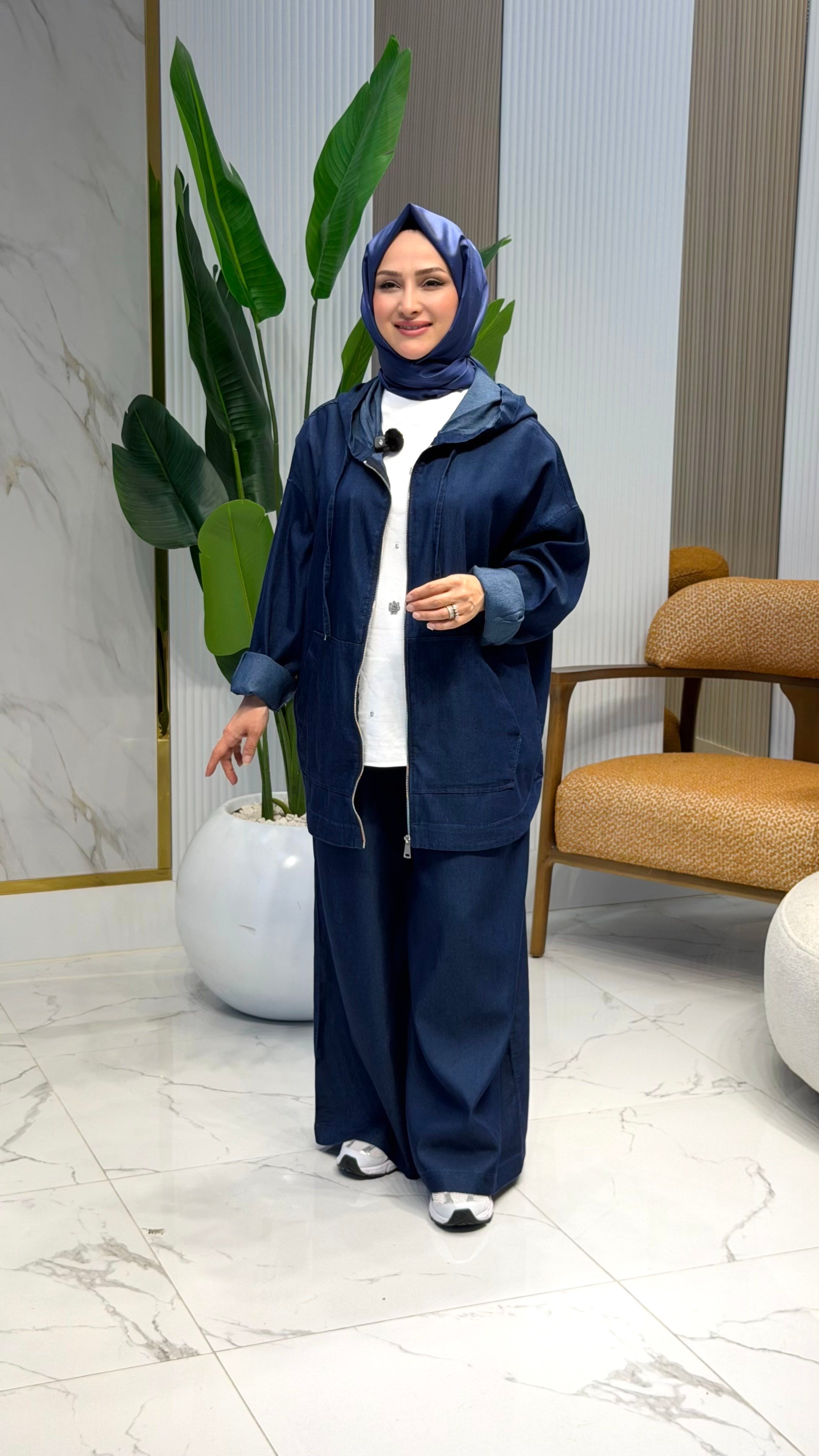 DENİM PANTOLONLU TAKIM LACİVERT- 5398