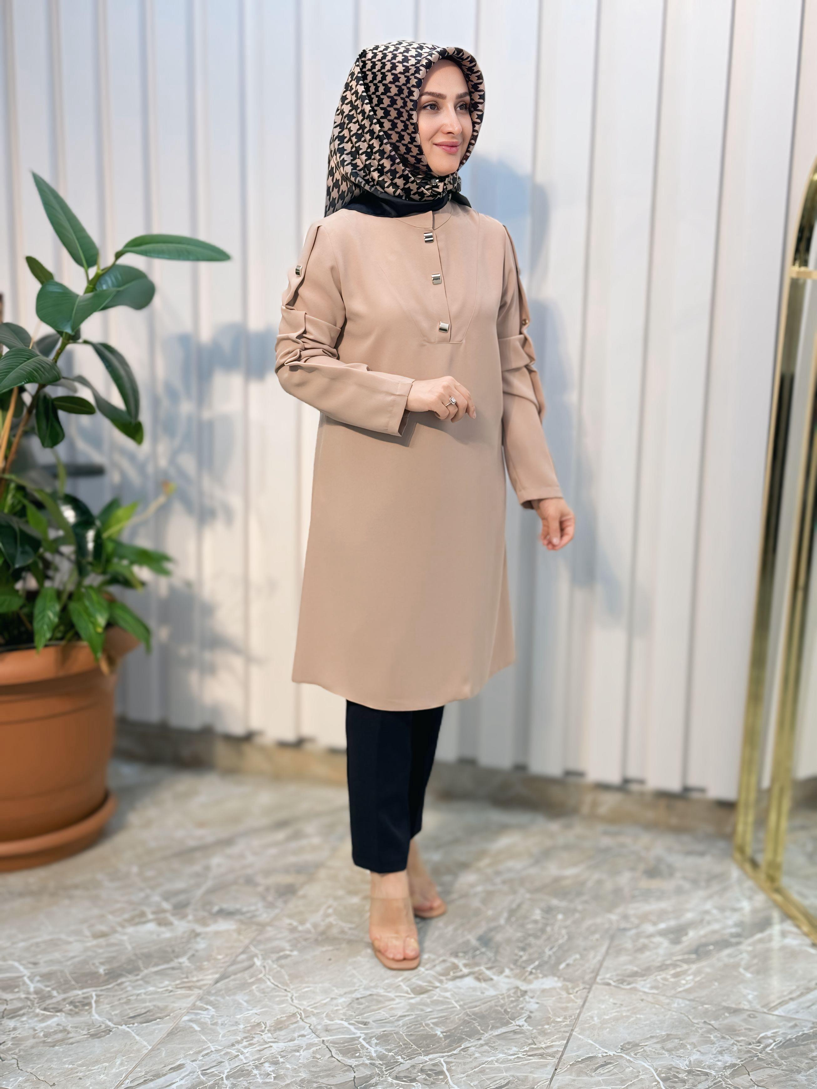 HAYA KARE ÇITÇIT DETAYLI TUNİK-1328