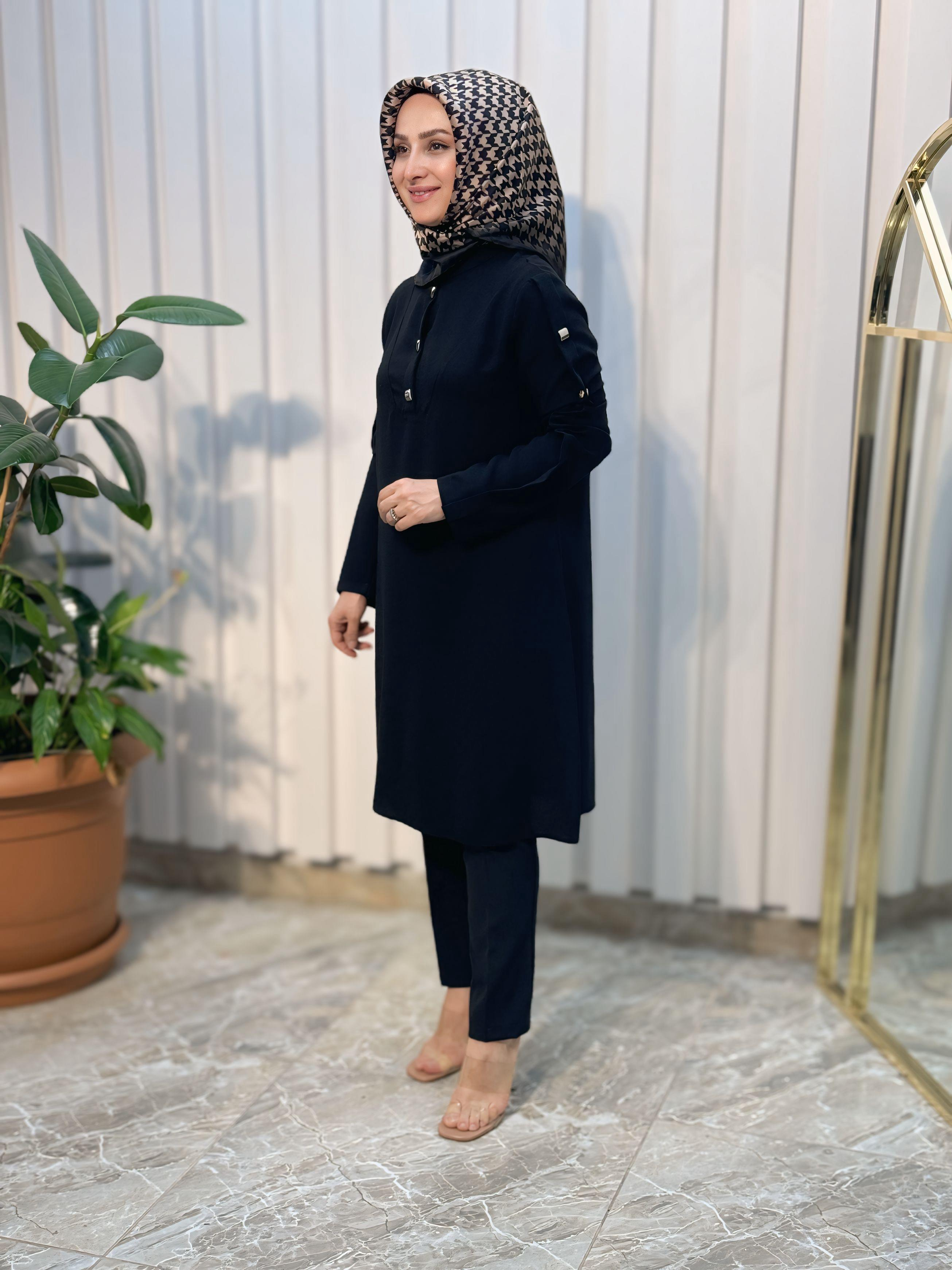HAYA KARE ÇITÇIT DETAYLI TUNİK-1328