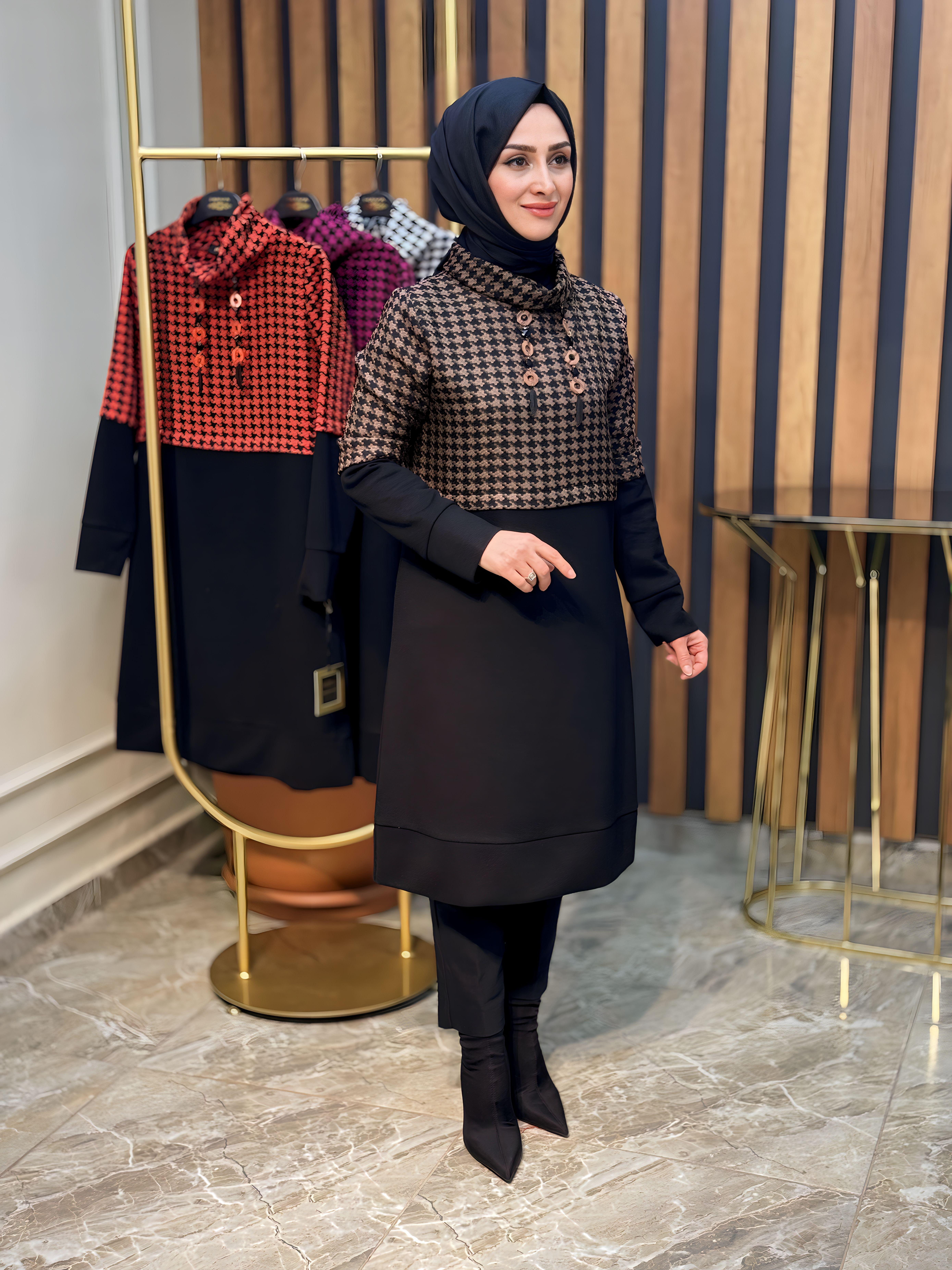 HAYA KAZAYAĞI DESENLİ TUNİK-A1244