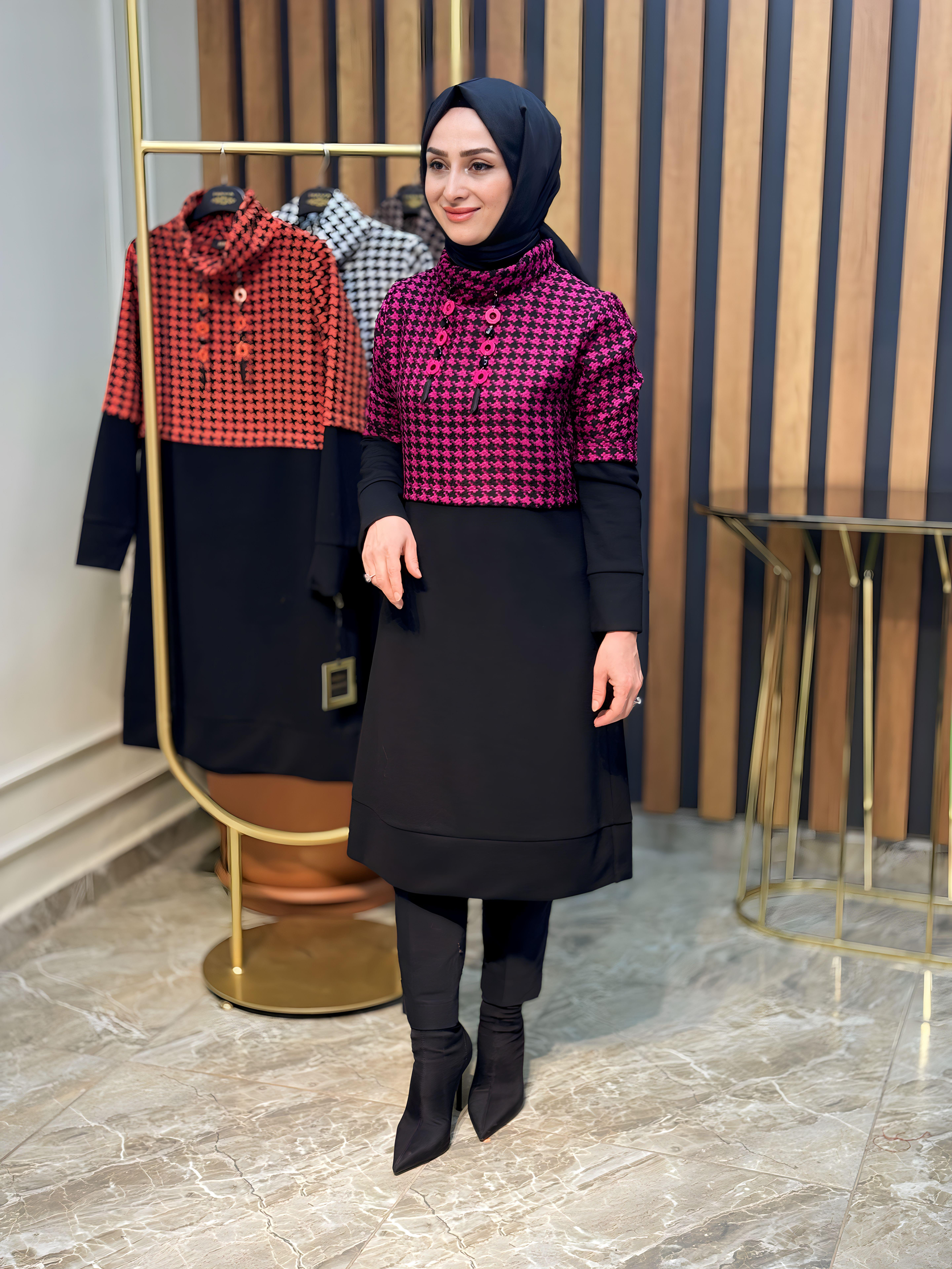 HAYA KAZAYAĞI DESENLİ TUNİK-A1244