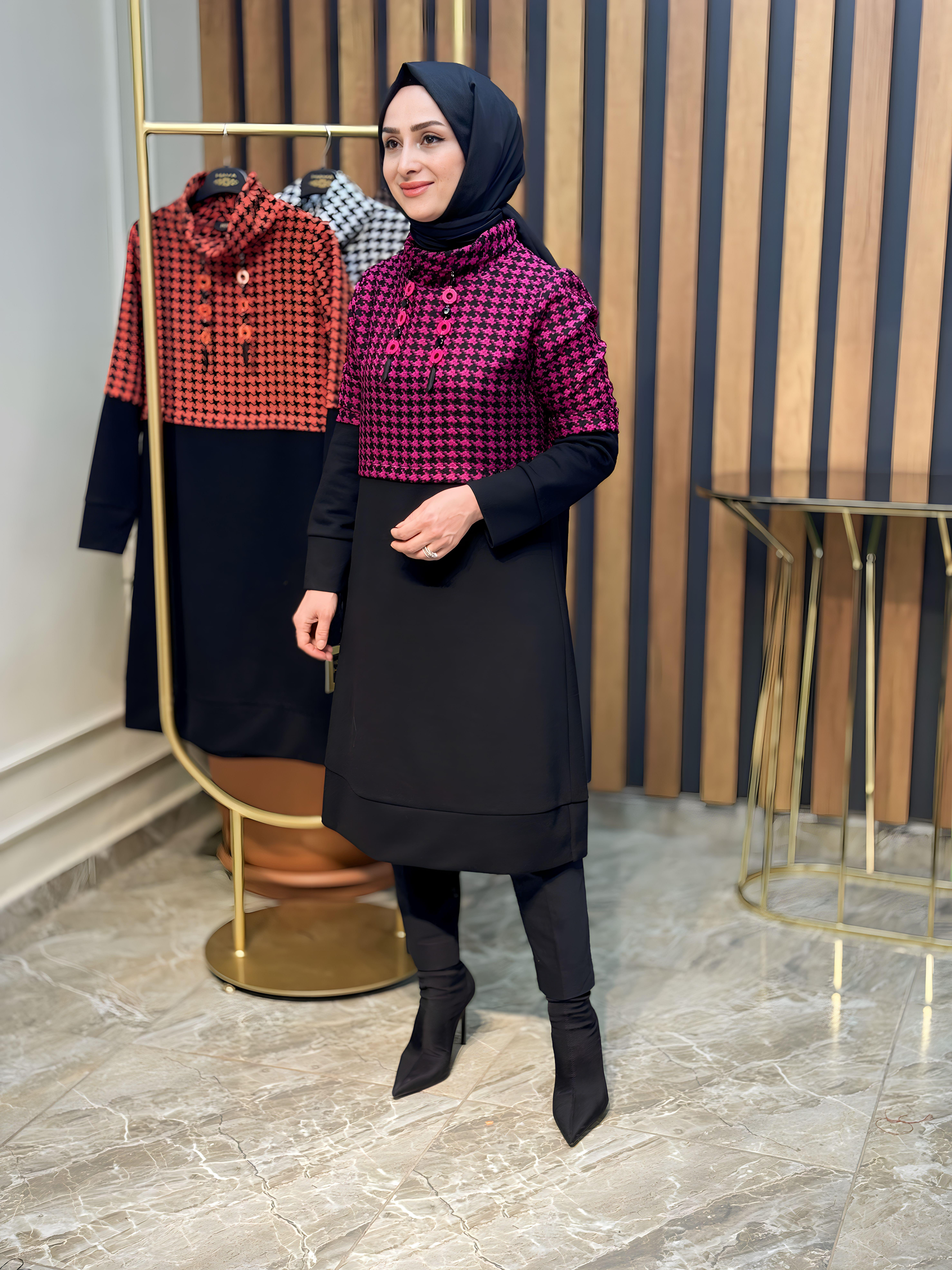 HAYA KAZAYAĞI DESENLİ TUNİK-A1244