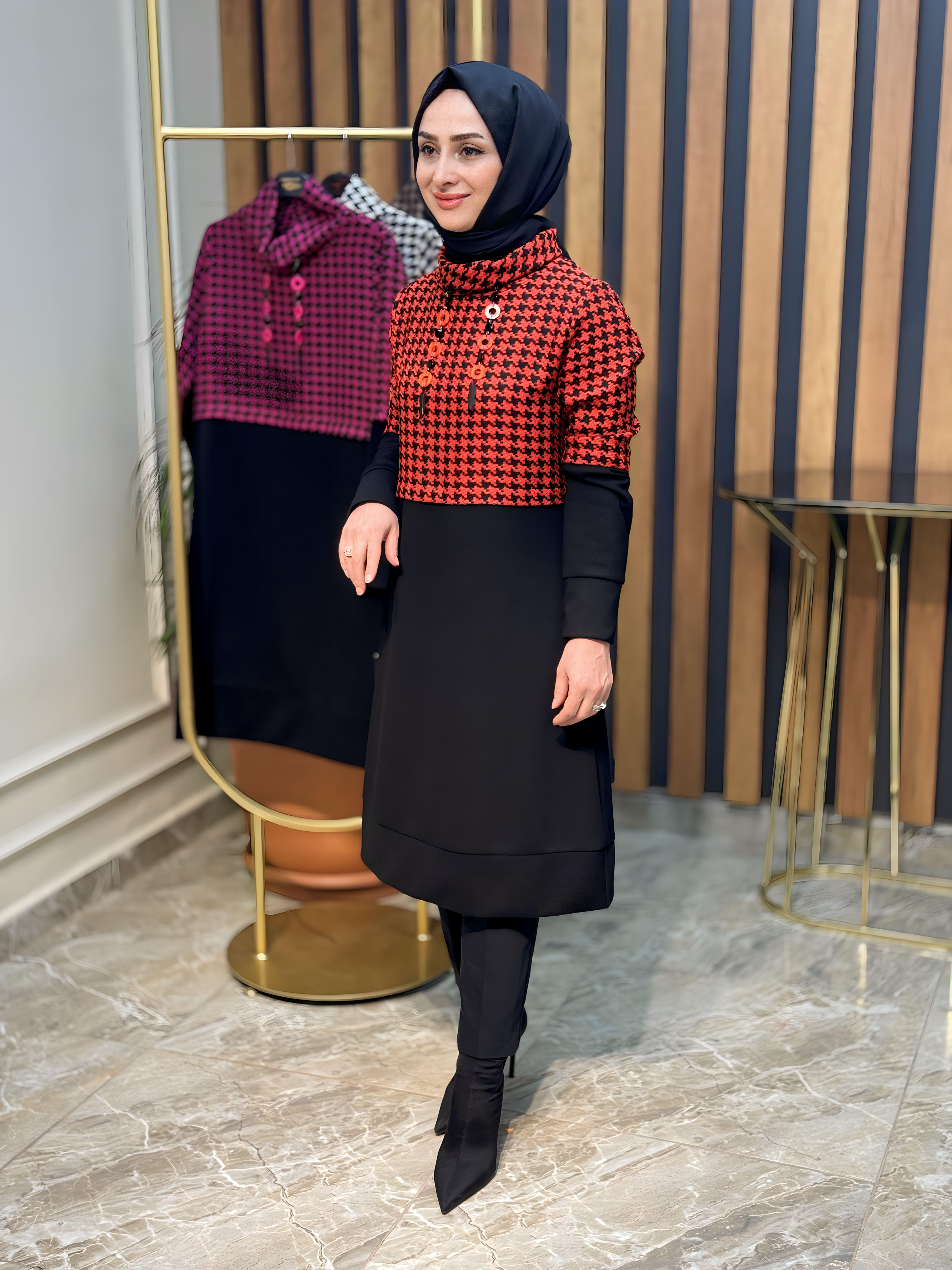 HAYA KAZAYAĞI DESENLİ TUNİK-A1244