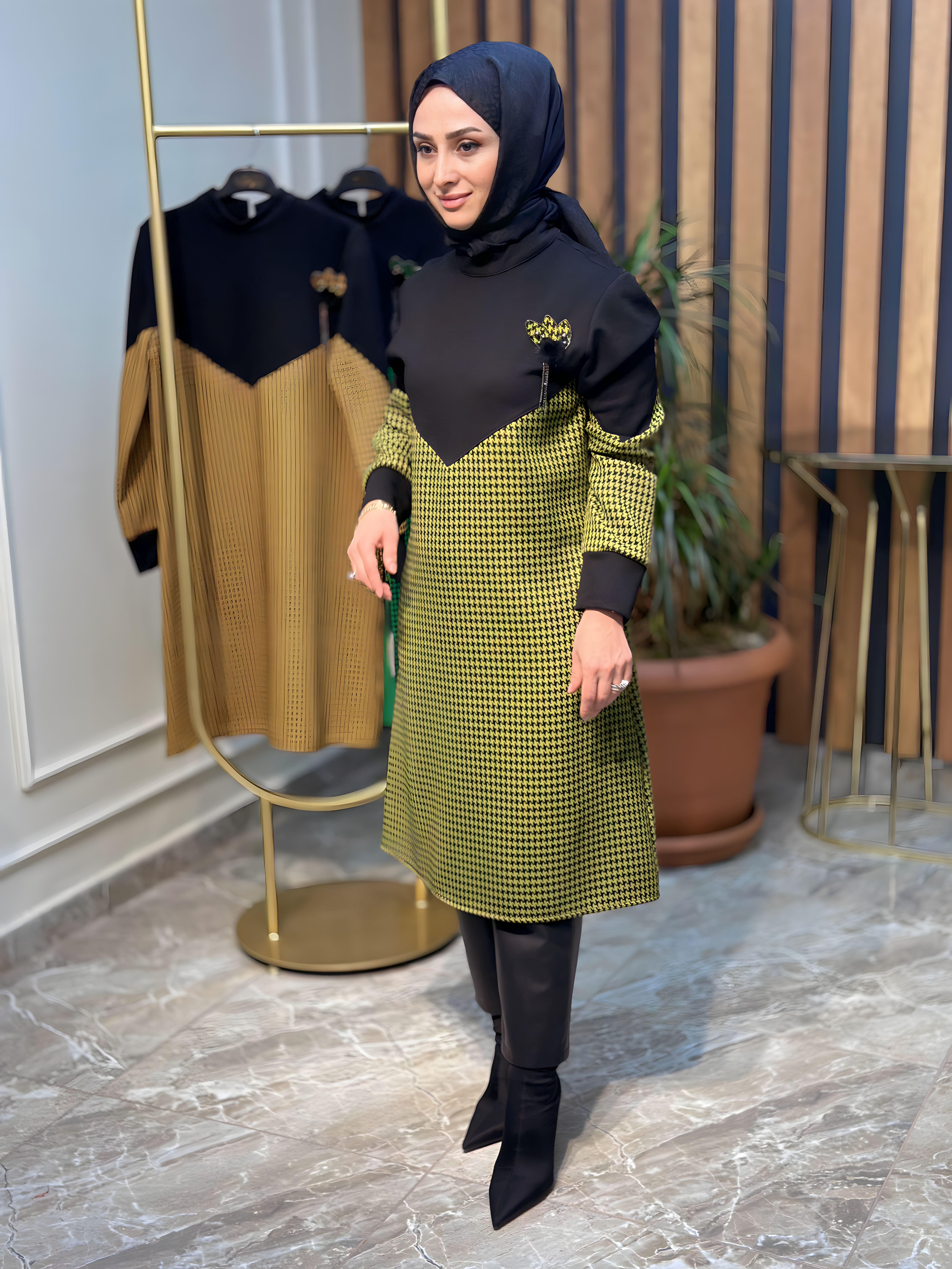 HAYA KAZAYAĞI DESENLİ TUNİK-A1249