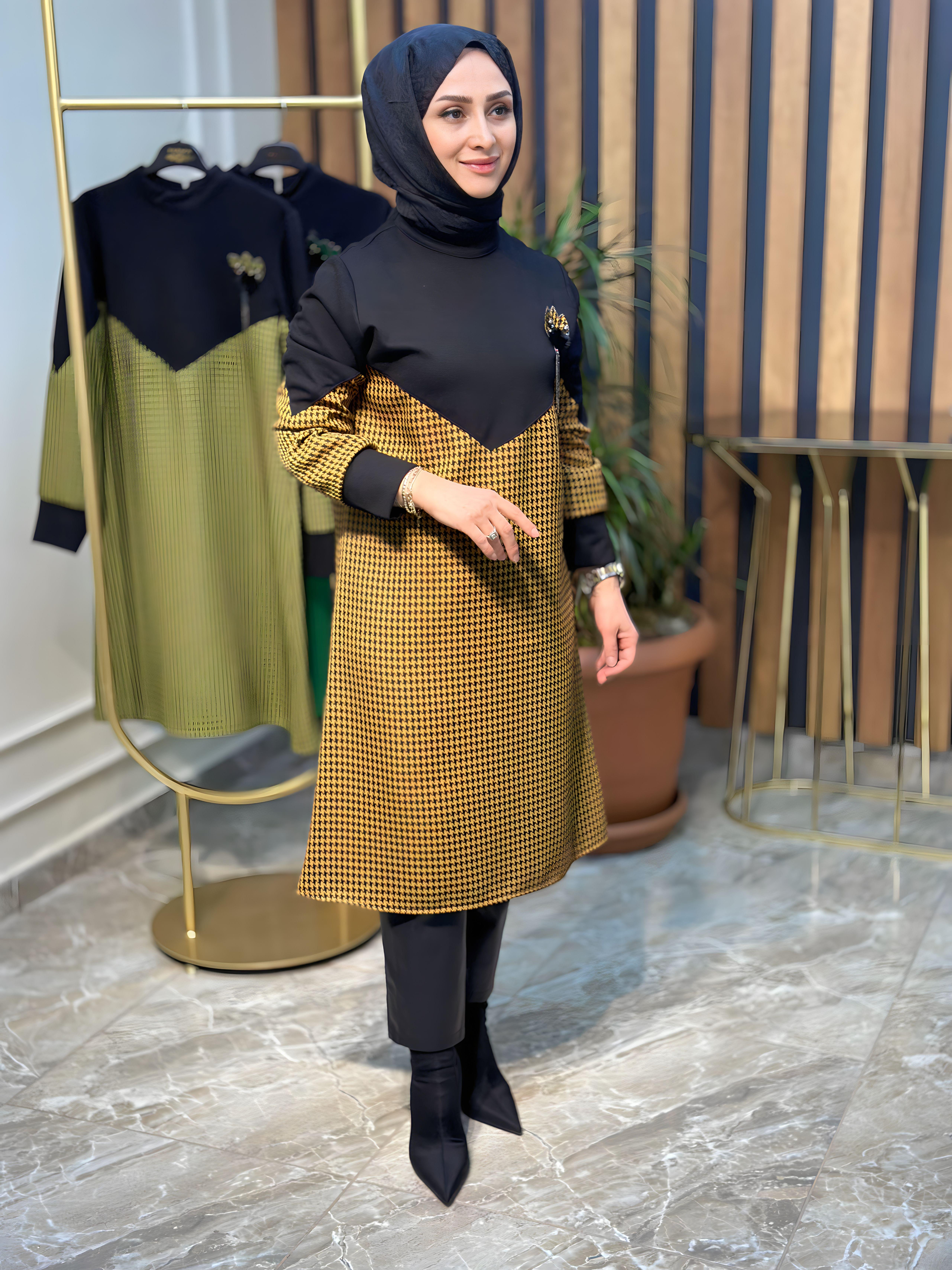 HAYA KAZAYAĞI DESENLİ TUNİK-A1249