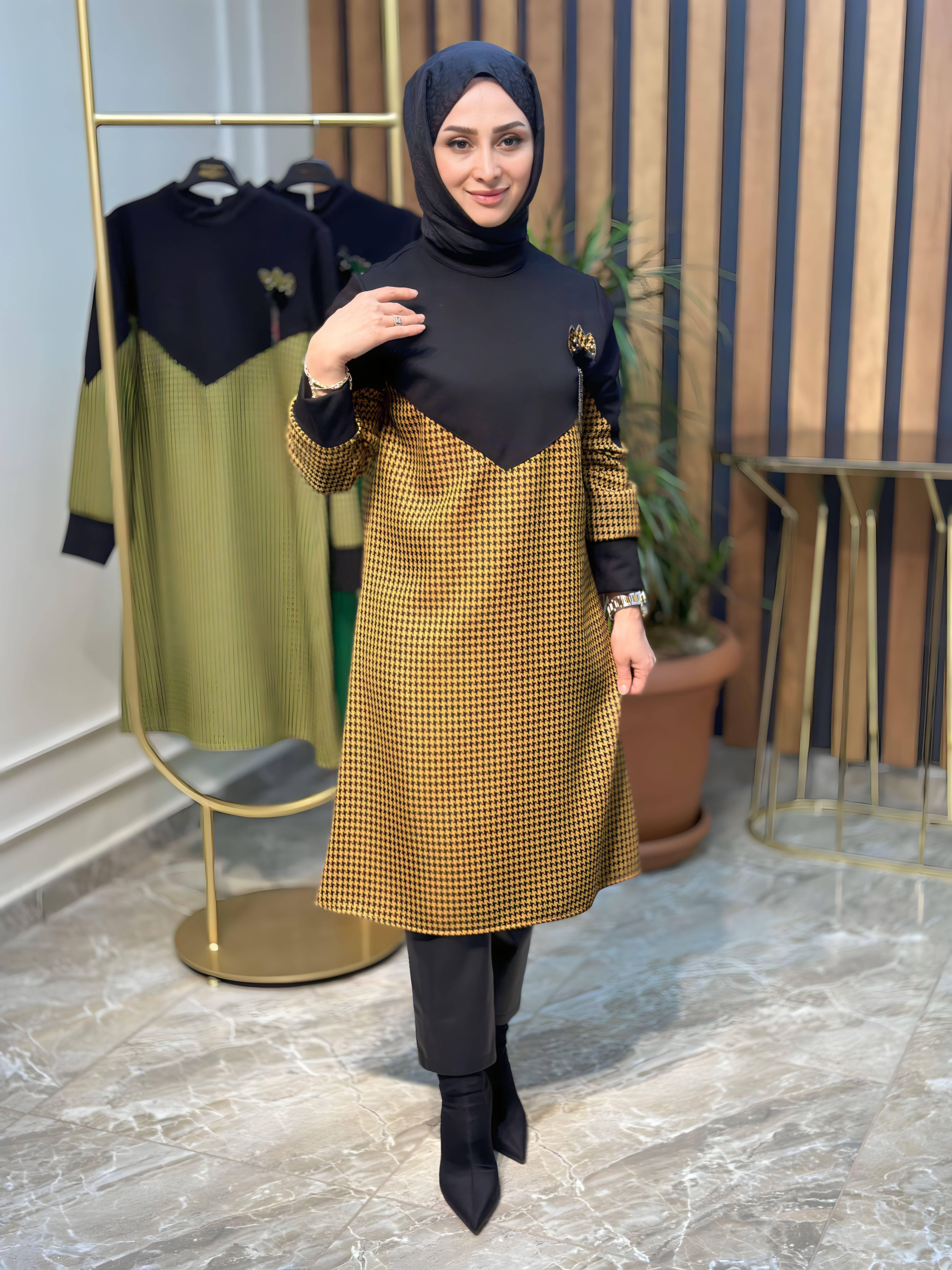 HAYA KAZAYAĞI DESENLİ TUNİK-A1249