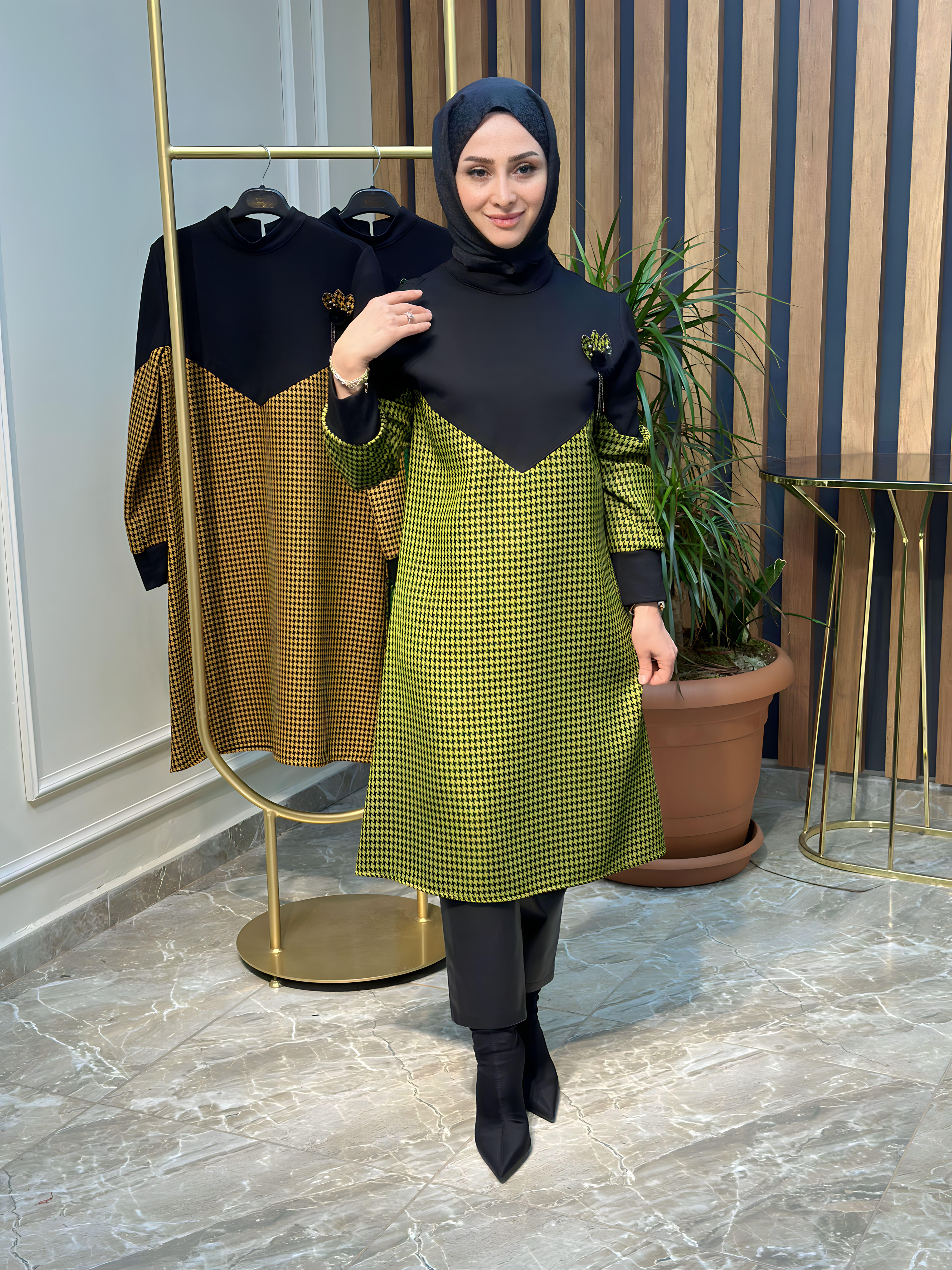 HAYA KAZAYAĞI DESENLİ TUNİK-A1249