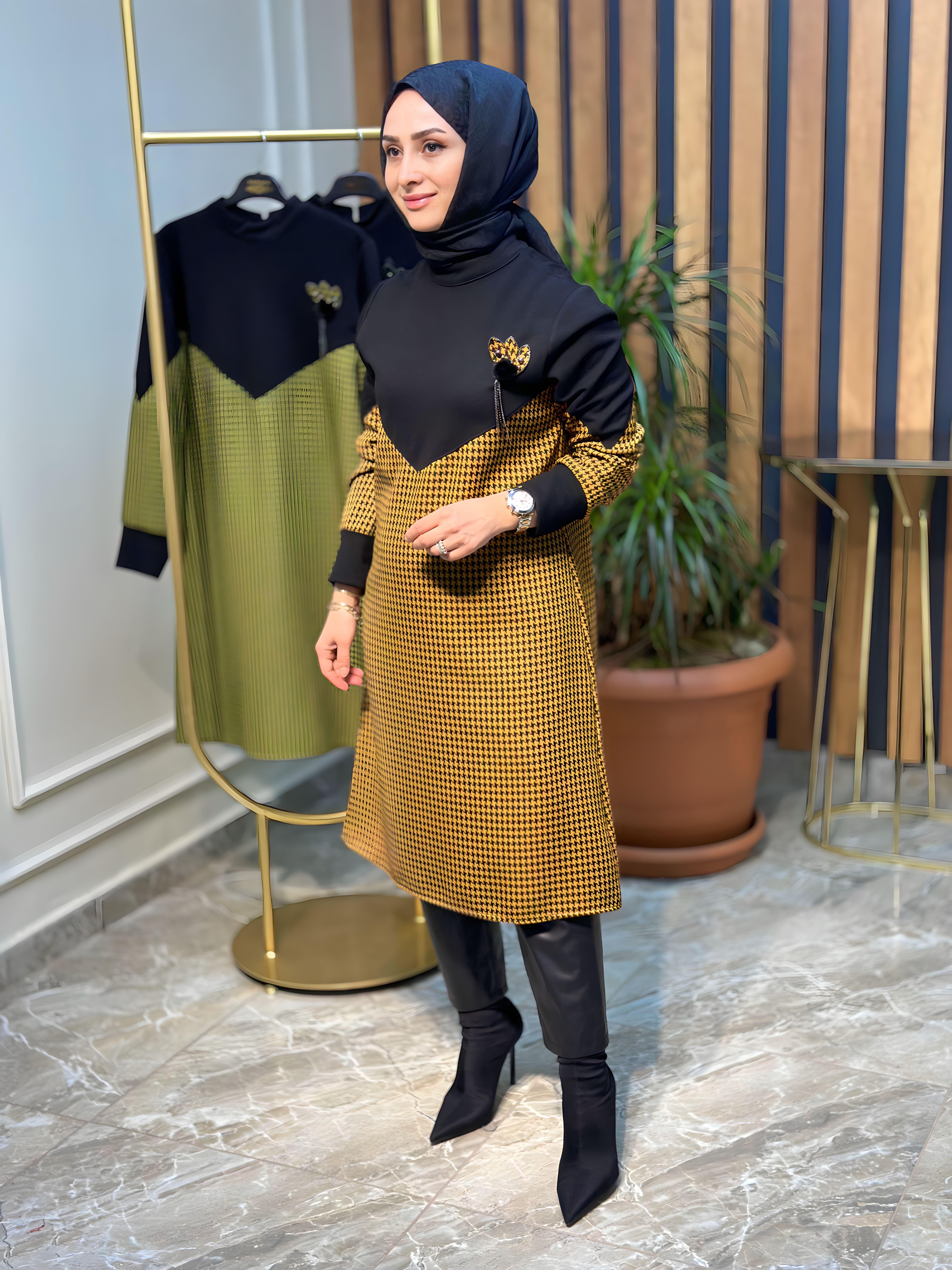 HAYA KAZAYAĞI DESENLİ TUNİK-A1249