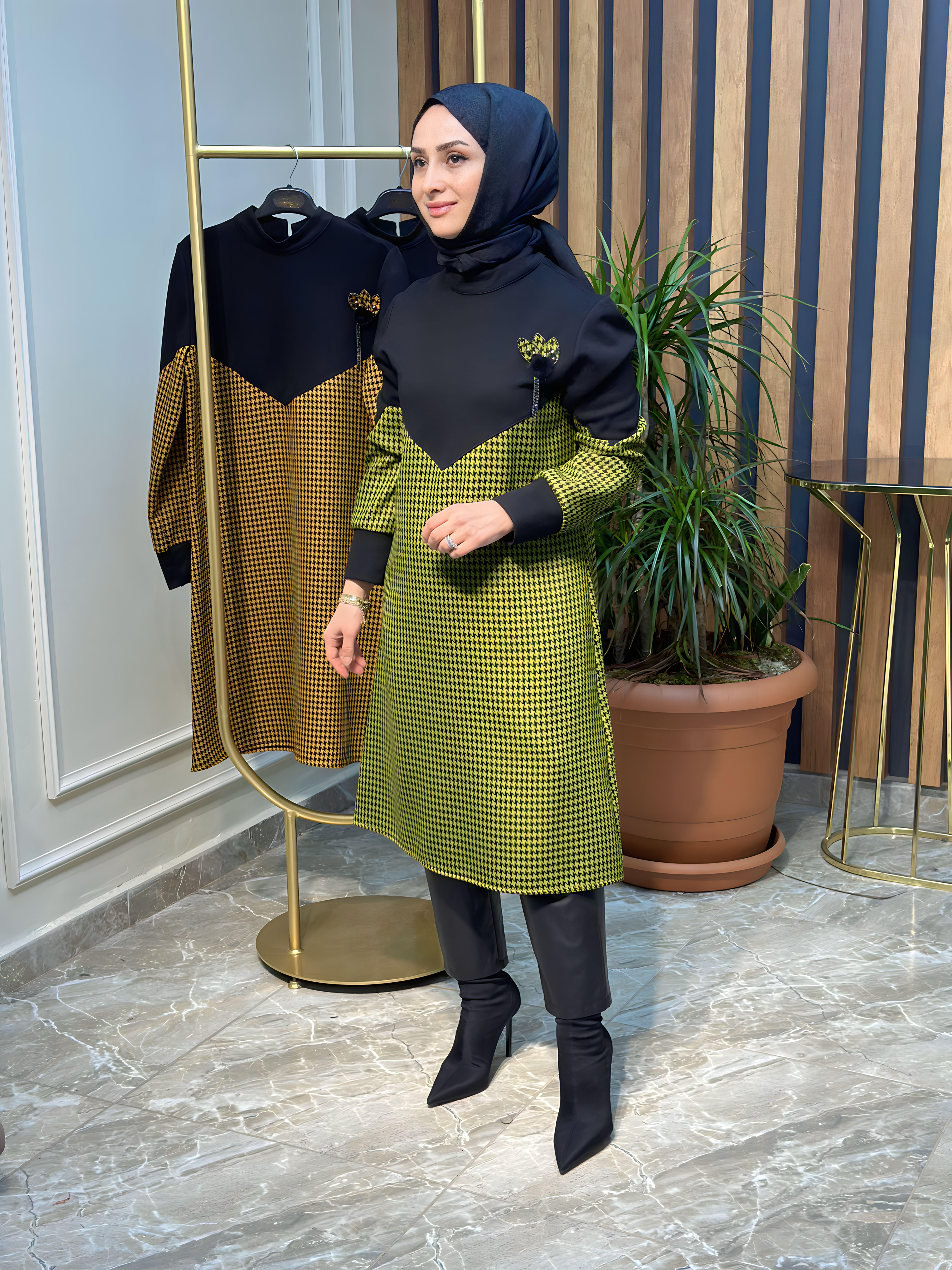 HAYA KAZAYAĞI DESENLİ TUNİK-A1249