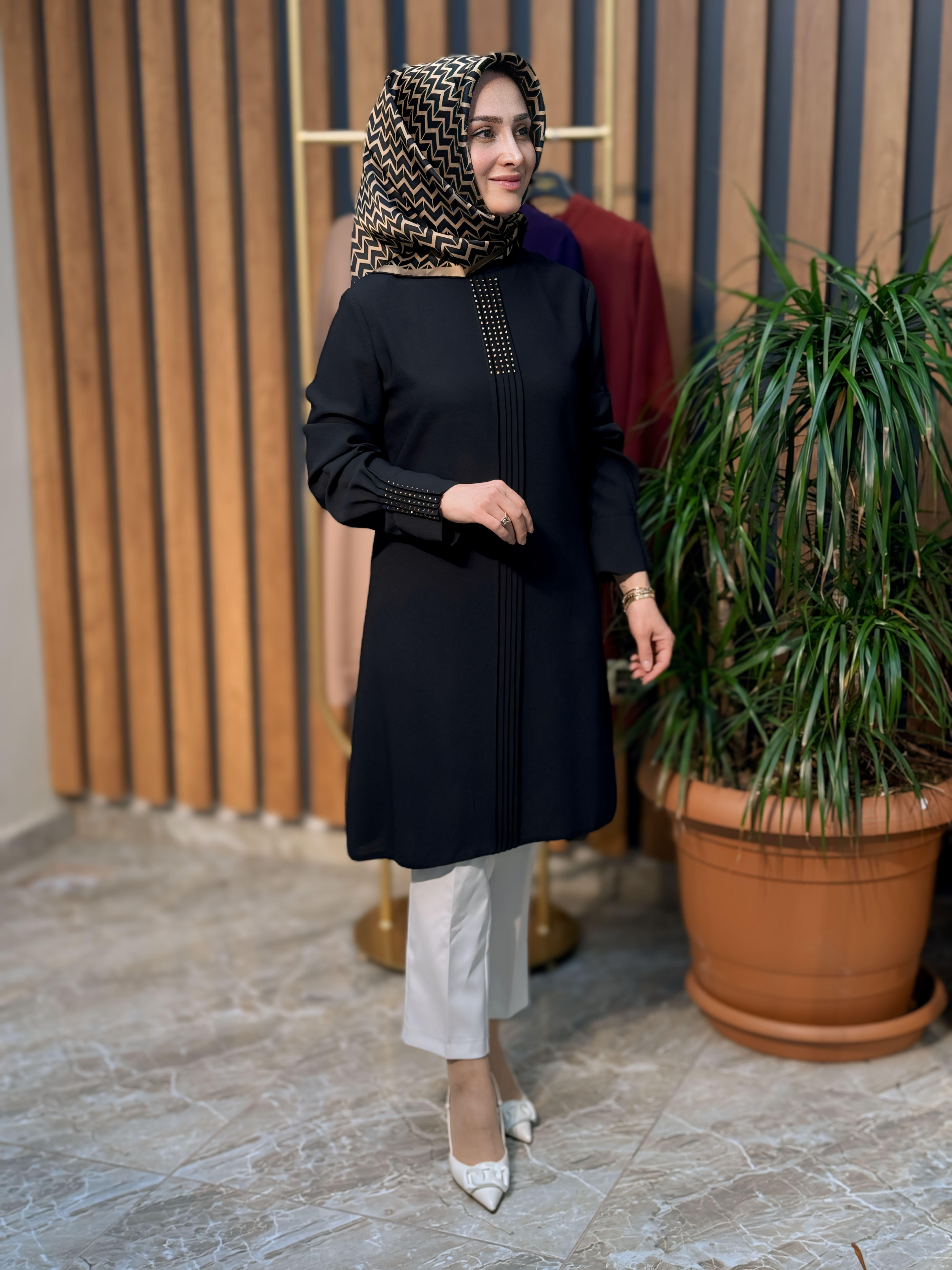 HAYA ÖN ÇIMALI TAŞLI TUNİK 1325