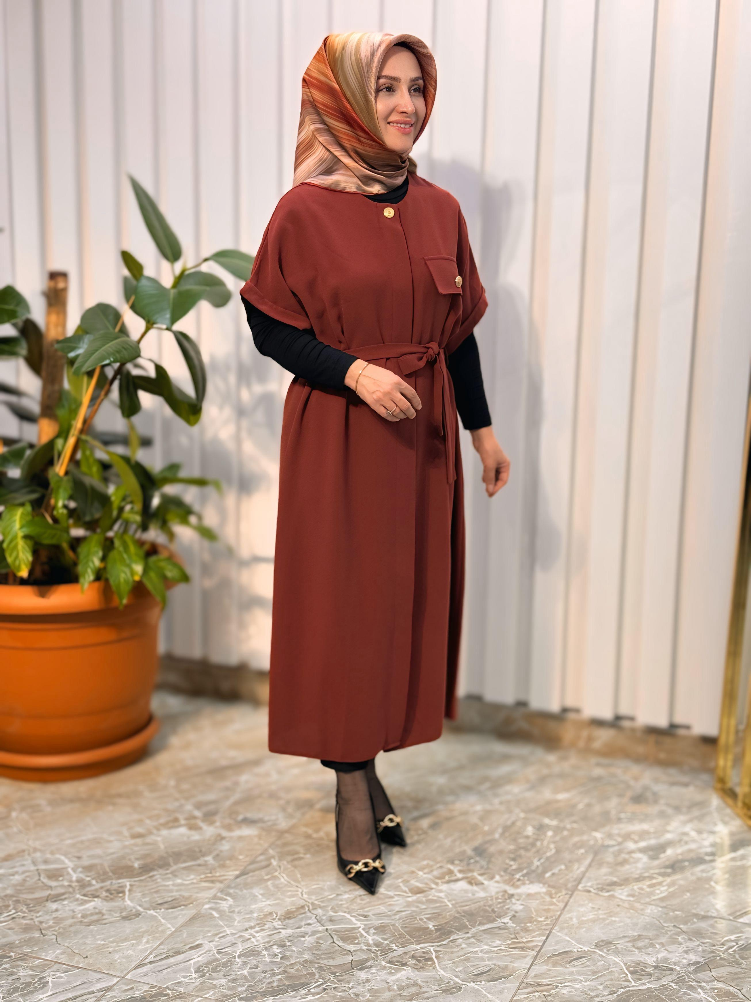 HAYA SENTİ BELDEN KEMERLİ YELEK-A1367