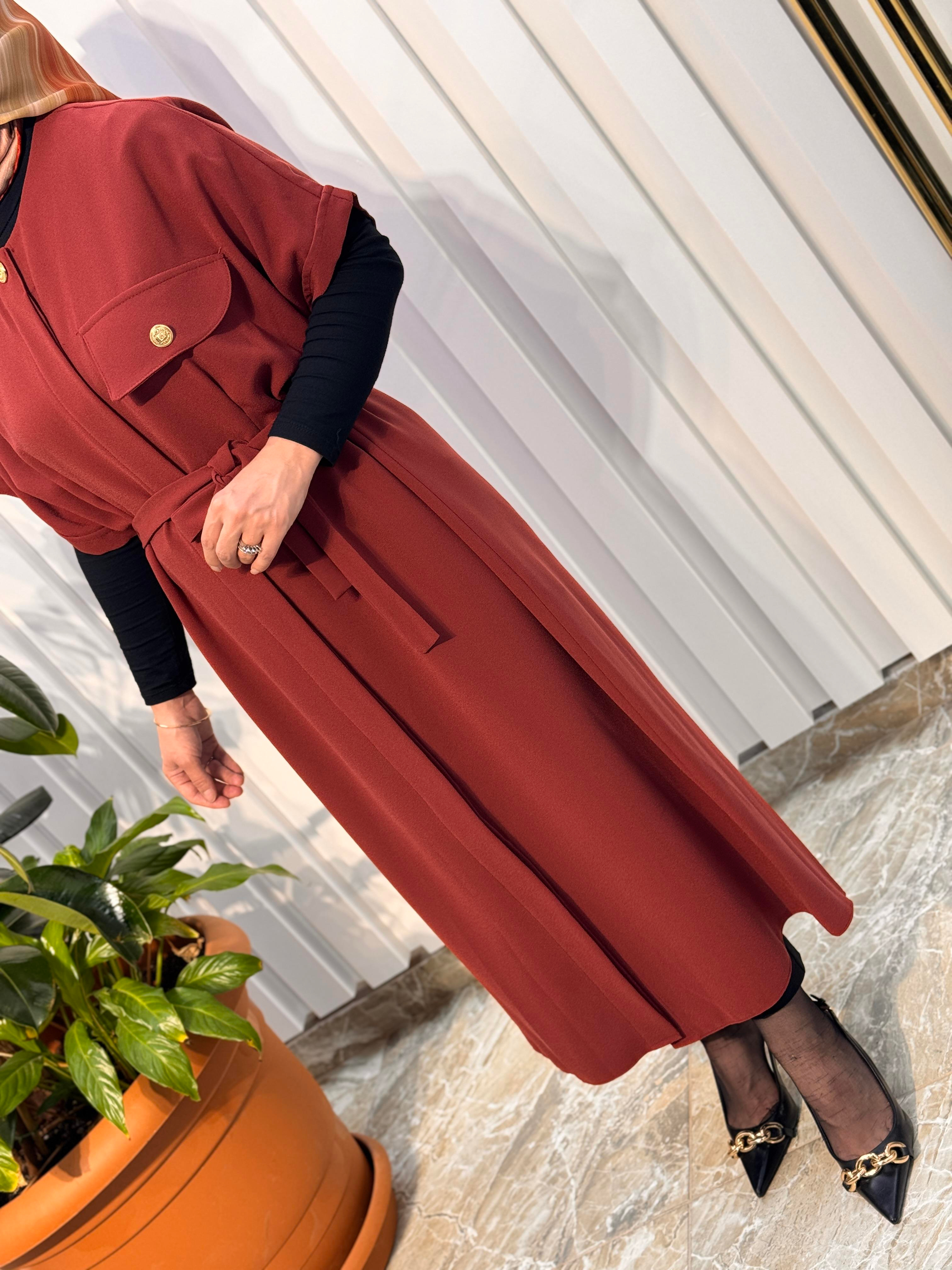 HAYA SENTİ BELDEN KEMERLİ YELEK-A1367
