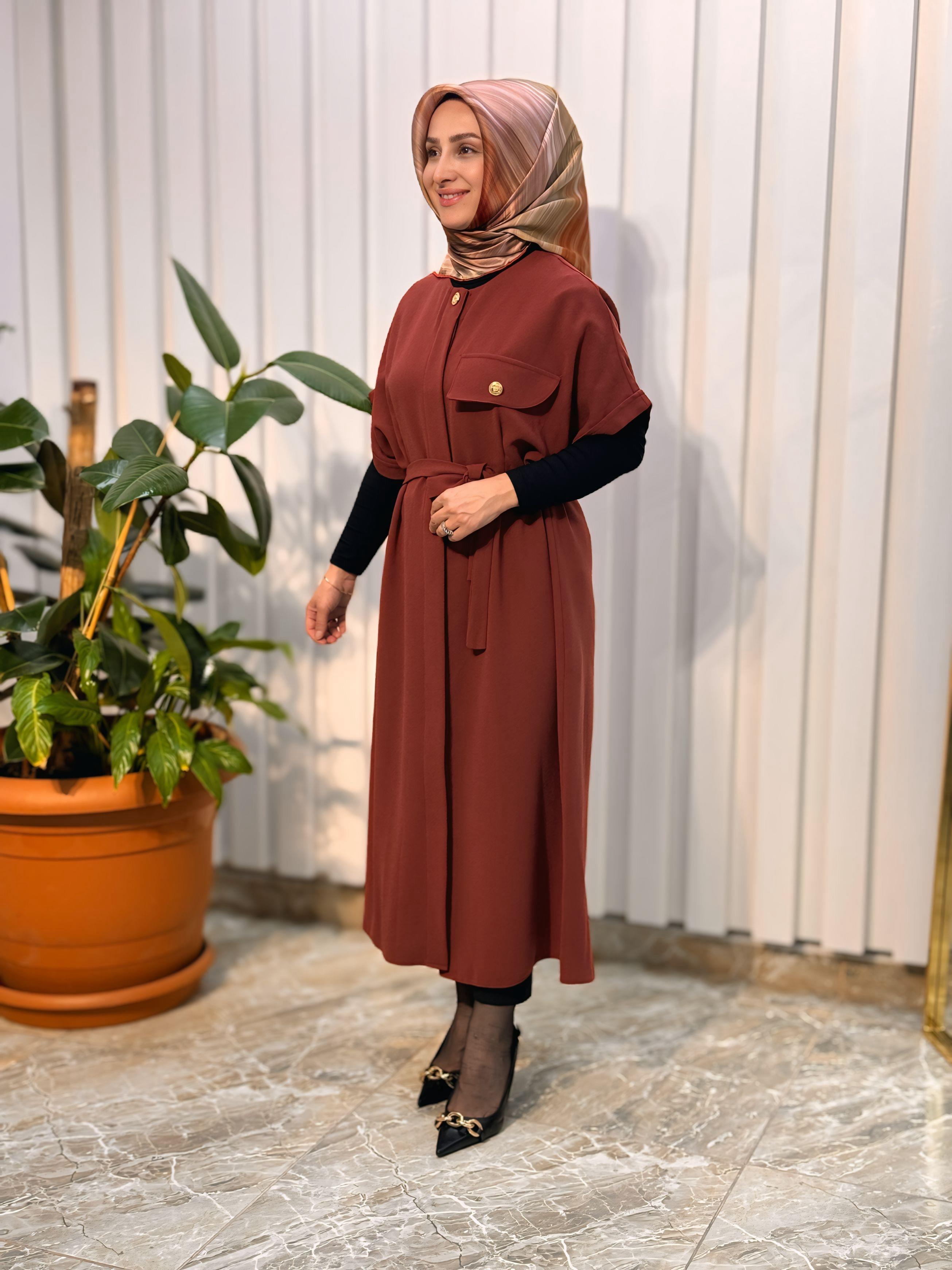 HAYA SENTİ BELDEN KEMERLİ YELEK-A1367