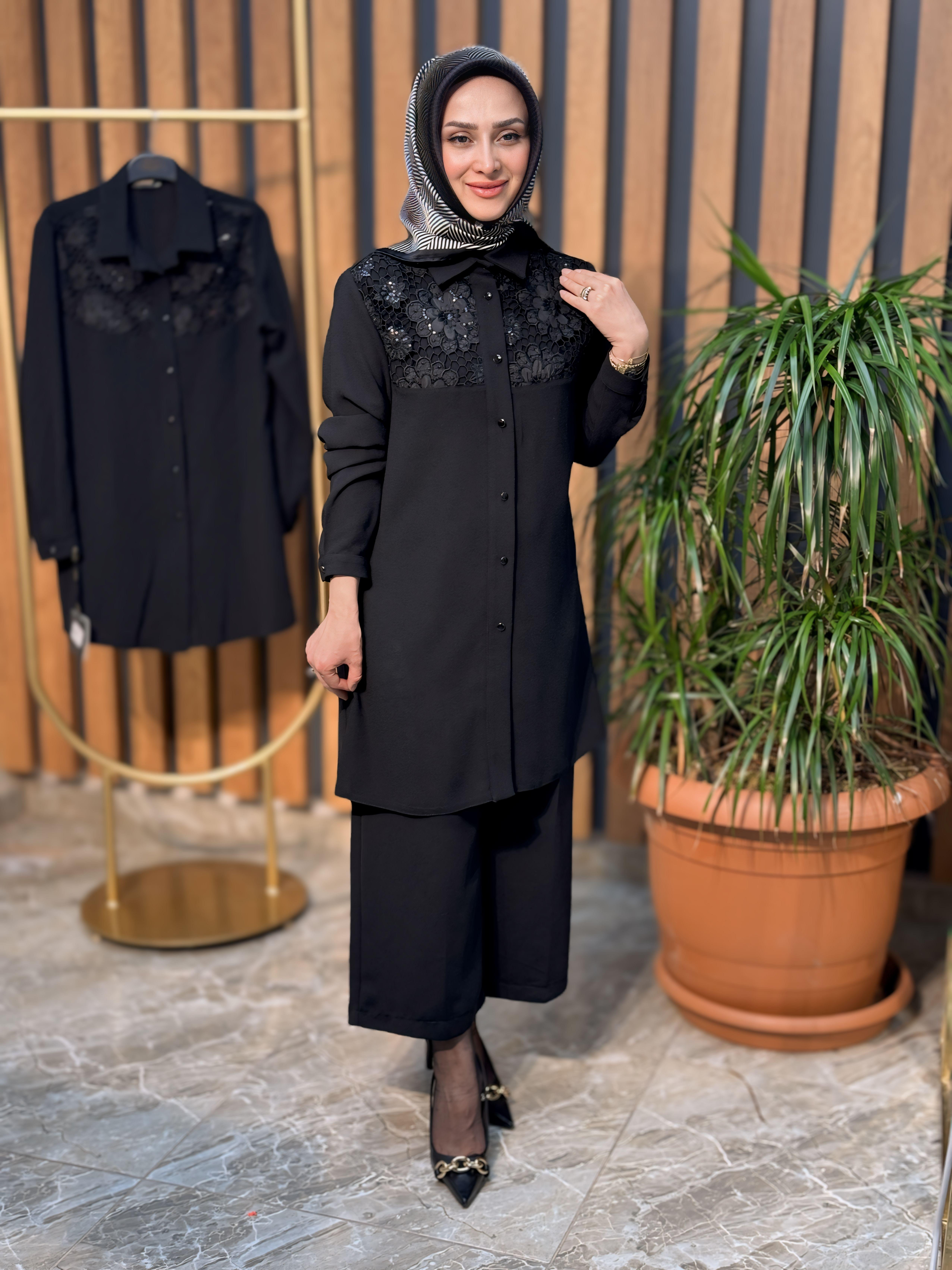 HAYA ÜSTÜ GÜPÜRLÜ TUNİK 1337