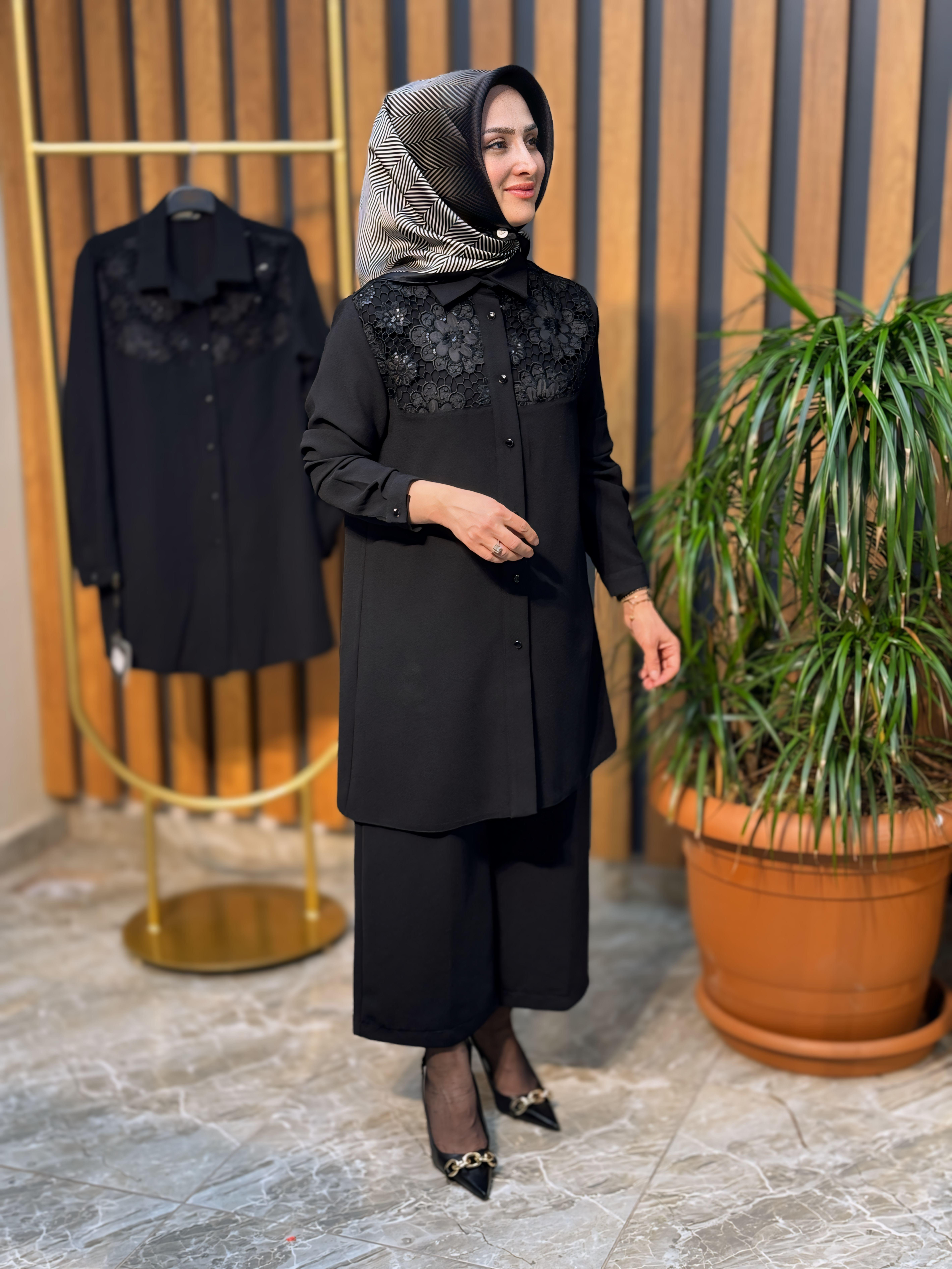 HAYA ÜSTÜ GÜPÜRLÜ TUNİK 1337