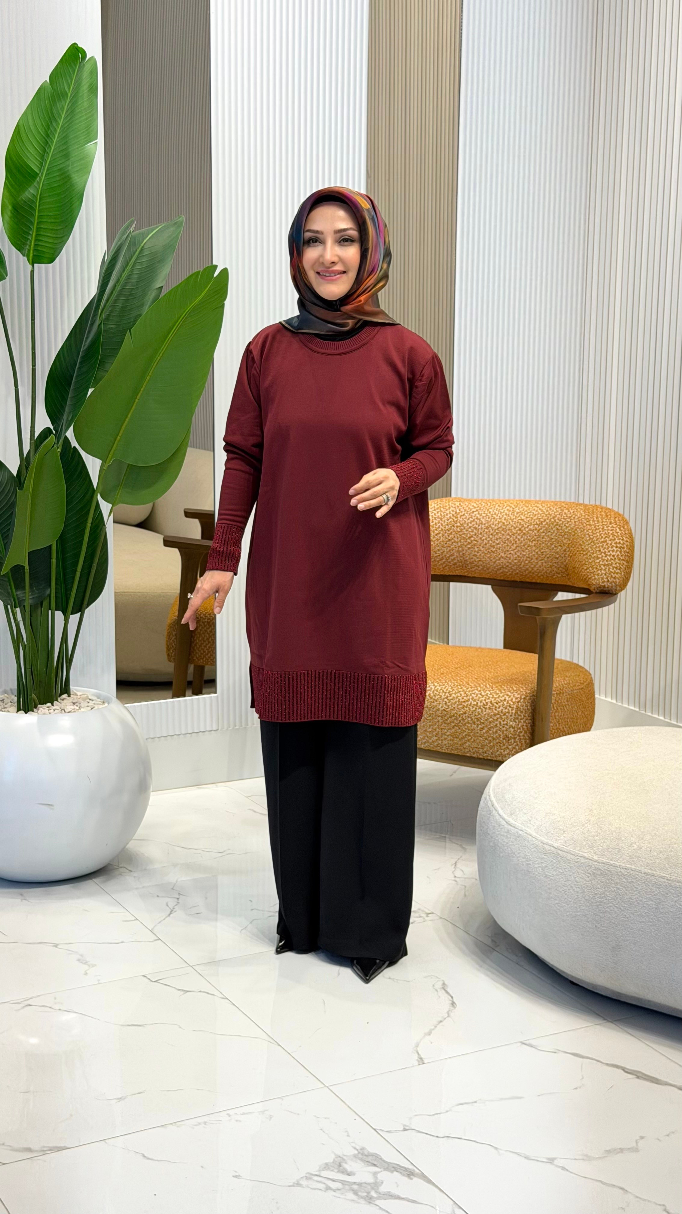 KADO BİYE SİMLİ TUNİK BORDO - 2726012