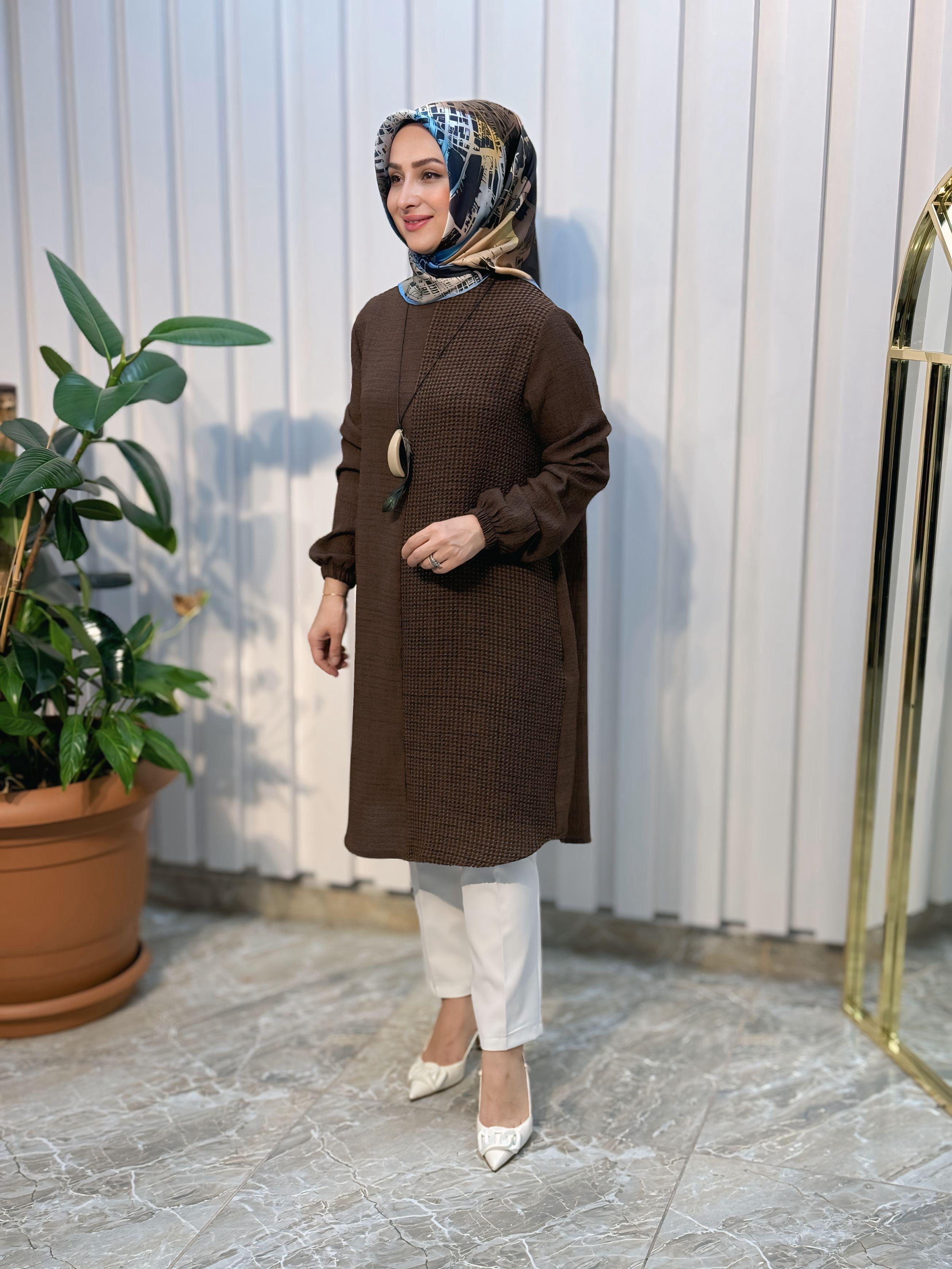 KADO KOLU LASTİKLİ UZUN TUNİK 8734