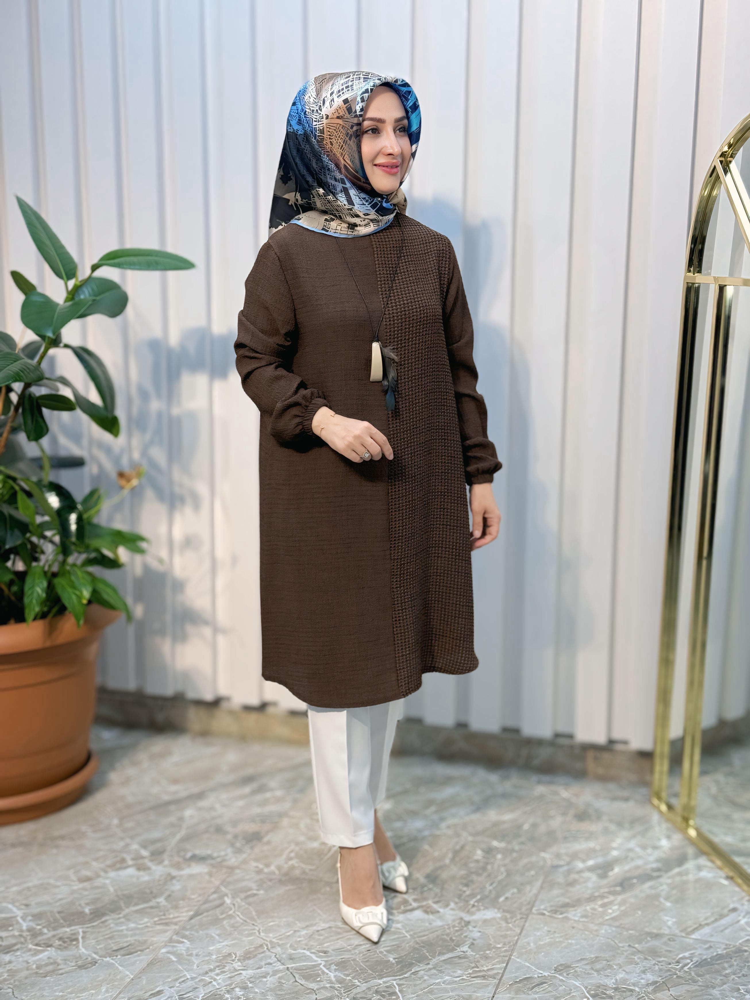 KADO KOLU LASTİKLİ UZUN TUNİK 8734