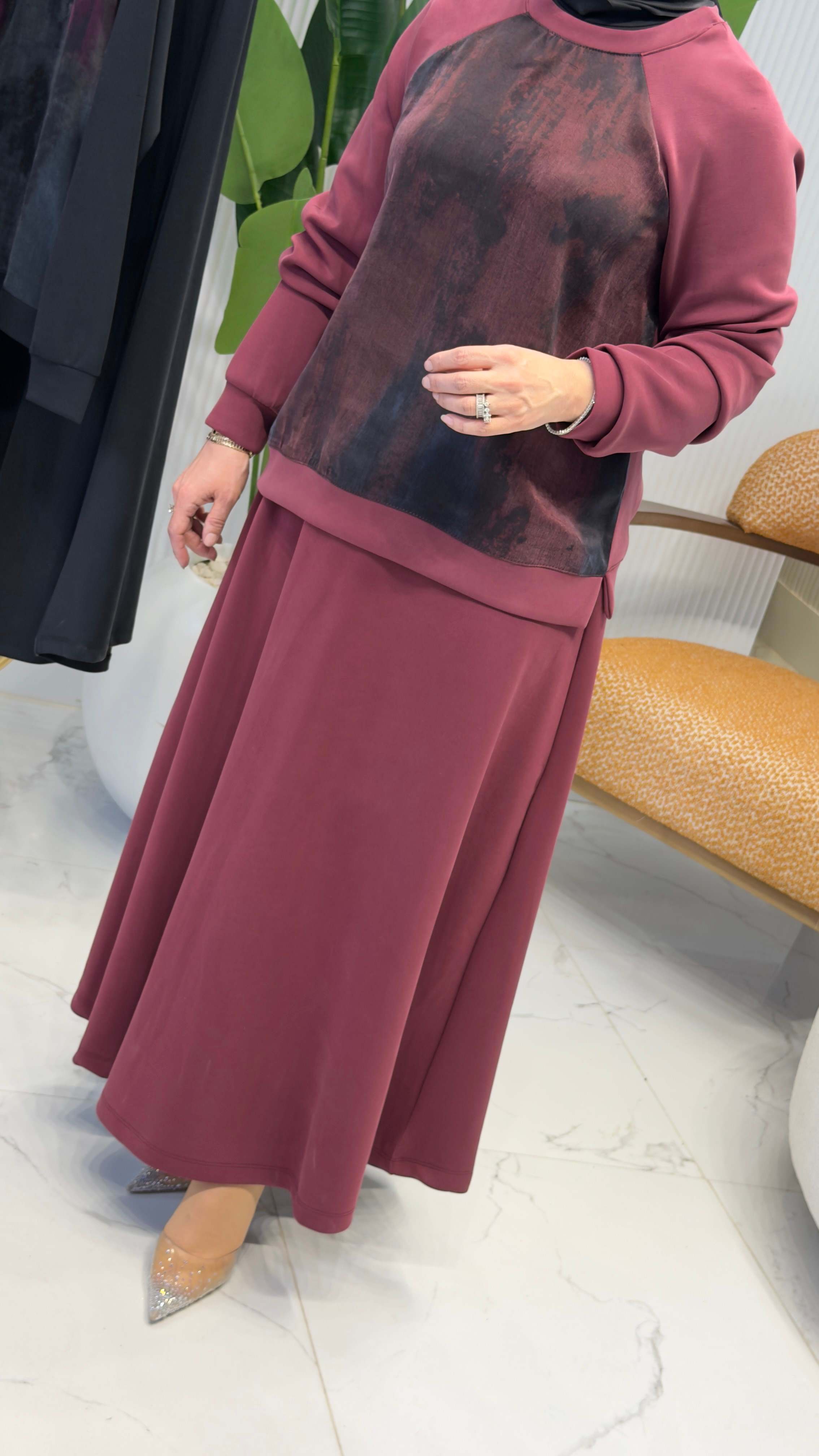 KADO KUPRA DETAYLI ETEKLİ TAKIM BORDO-262924
