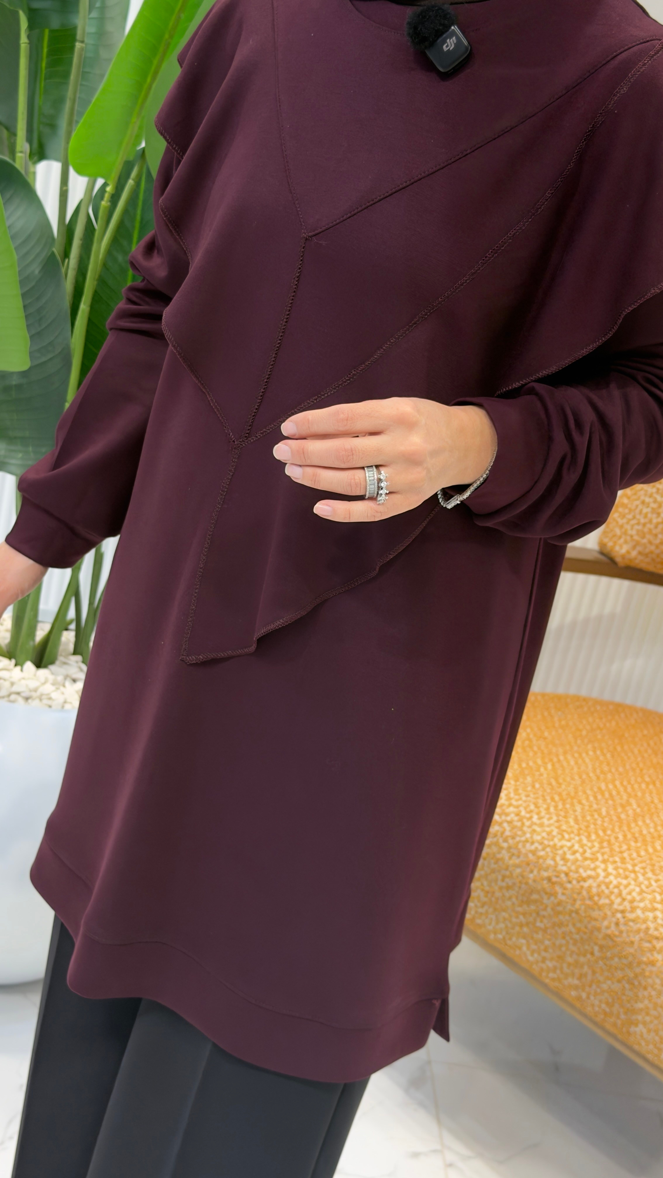 KADO ÖNÜ FIRFIR DETAYLI TUNİK MÜRDÜM- 268504