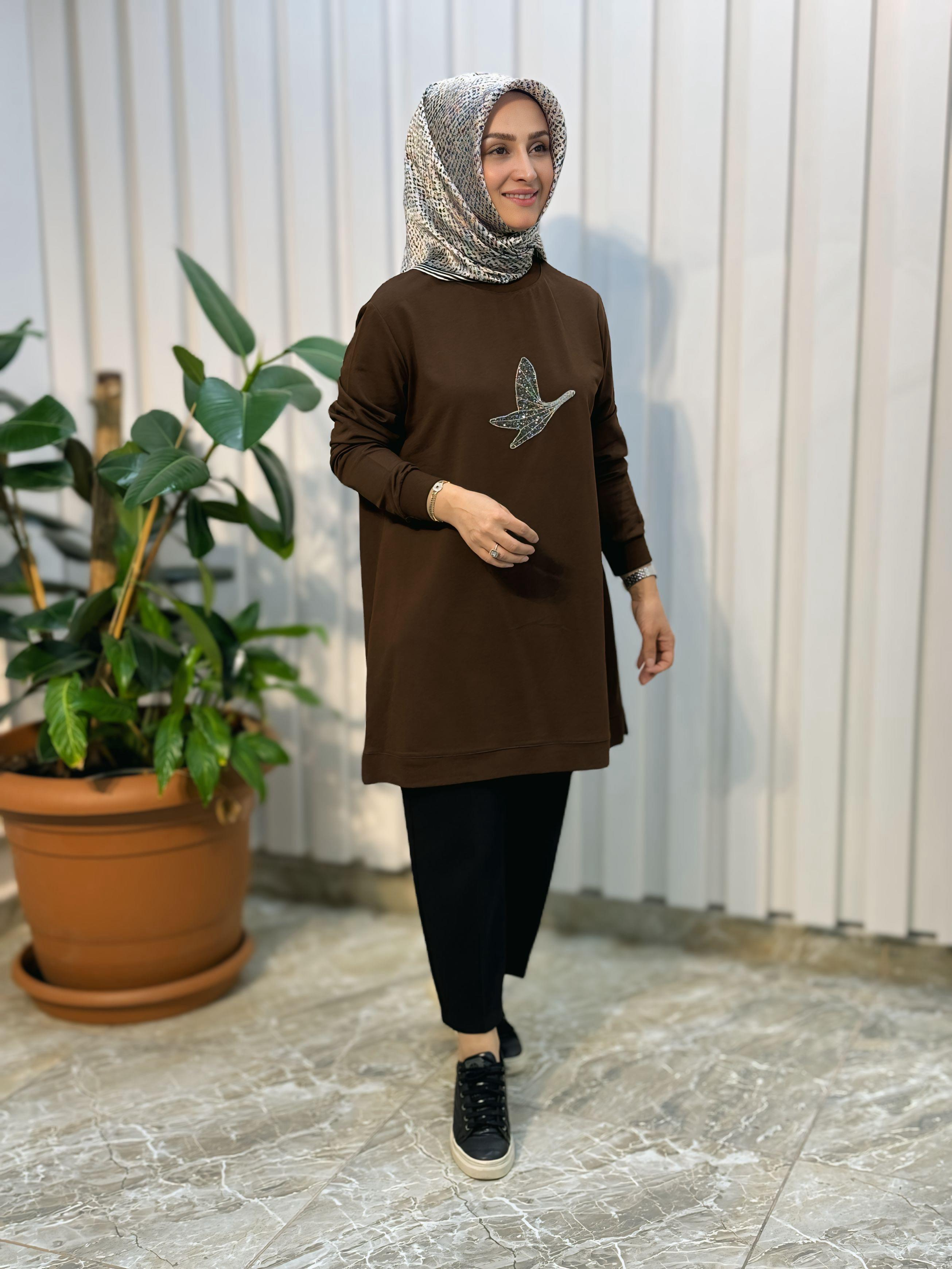 KADO TAŞLI SIFIR YAKA TUNİK- 9103