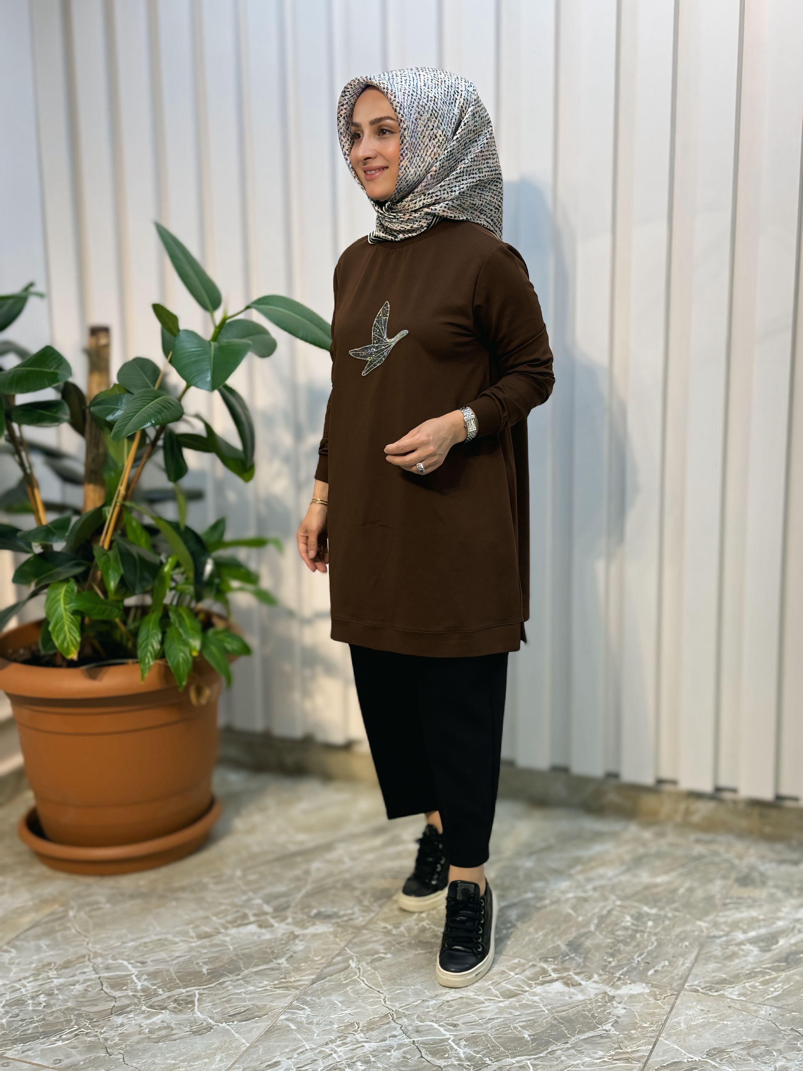 KADO TAŞLI SIFIR YAKA TUNİK- 9103