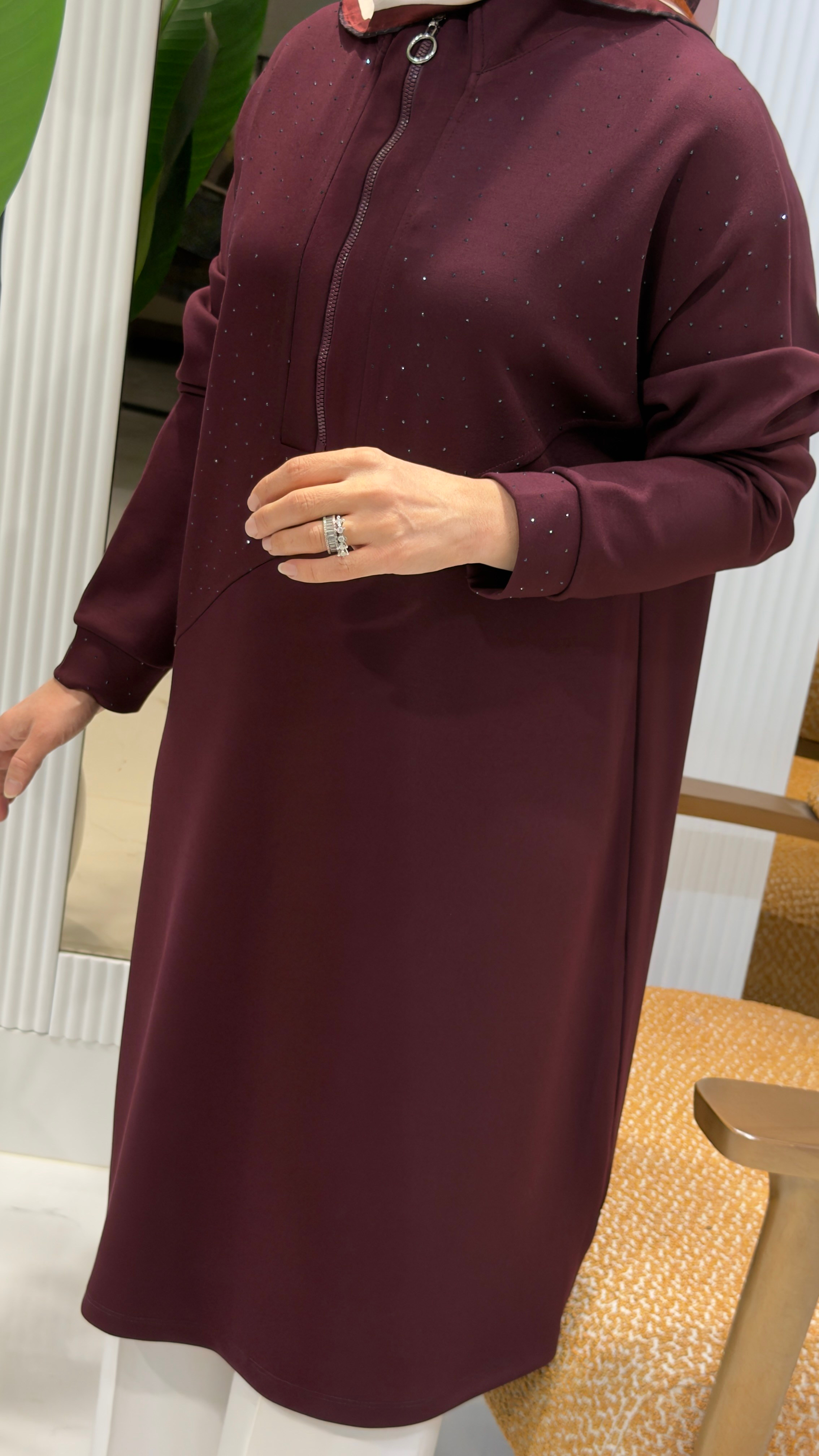 KADO TAŞLI UZUN TUNİK 268530 - BORDO