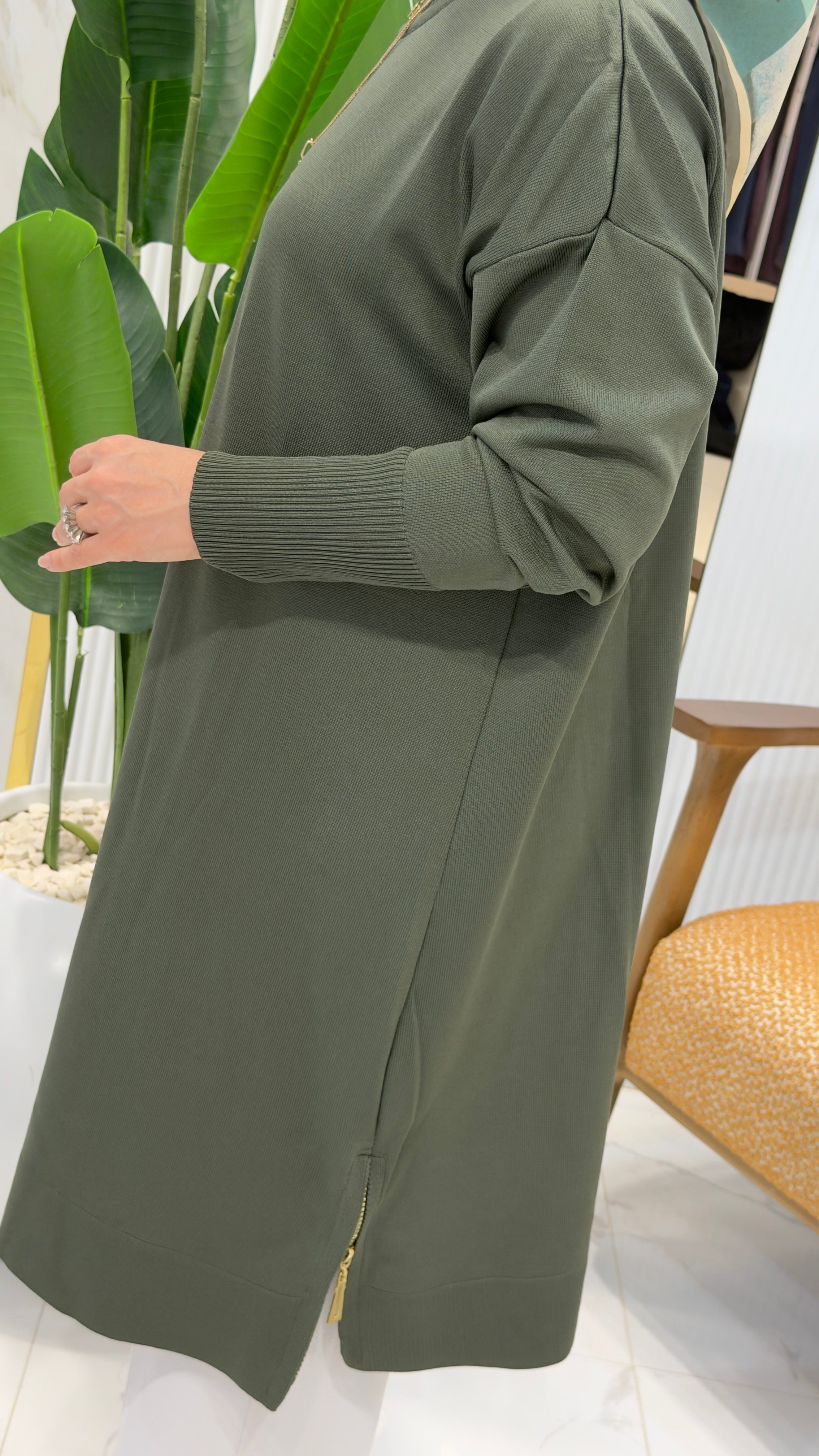 KADO YAN FERMUAR DETAYLI TUNİK 2725013 - HAKİ