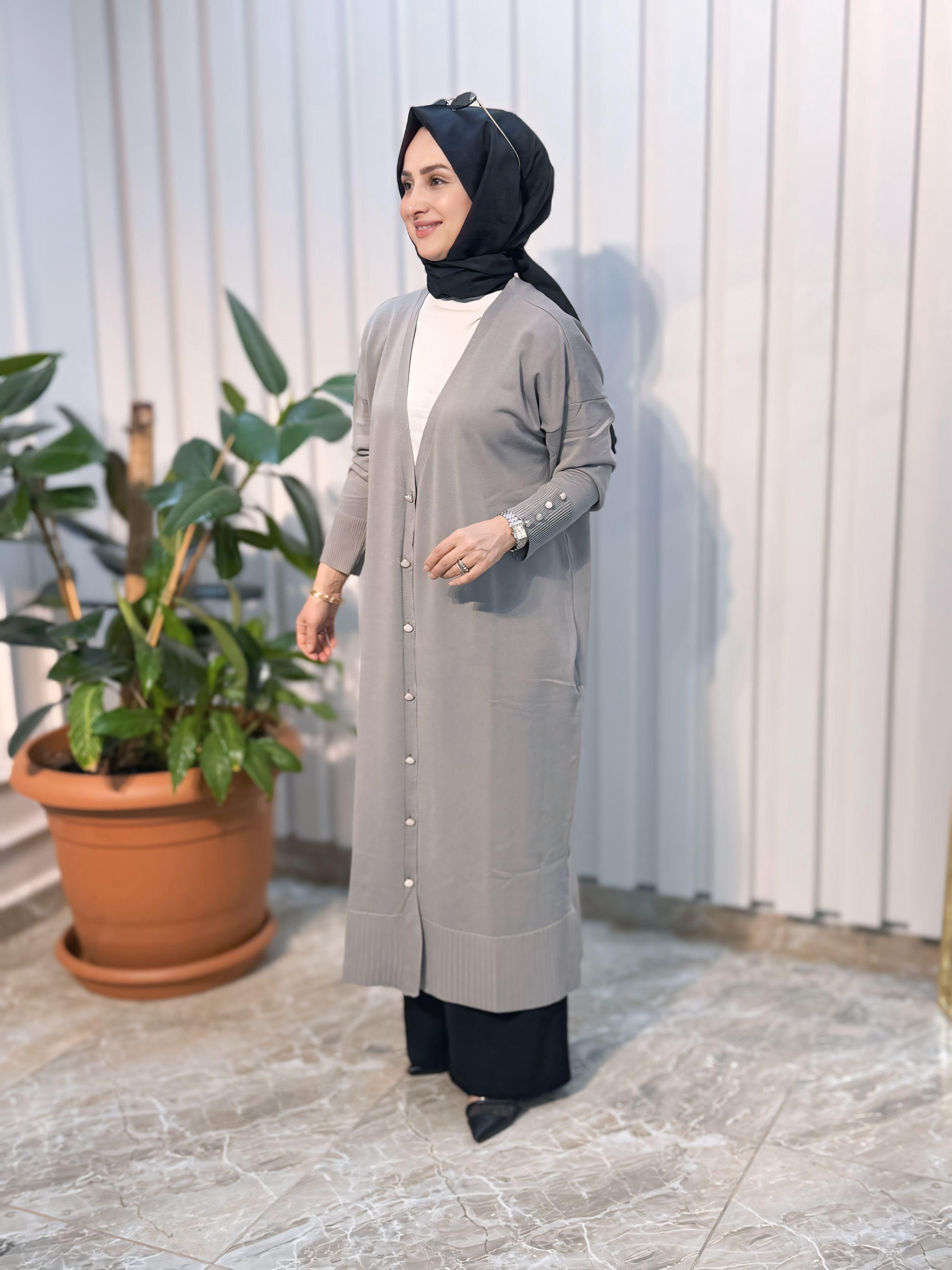 KOLU DÜĞME DETAYLI MERSERİZE HIRKA KADO-24127