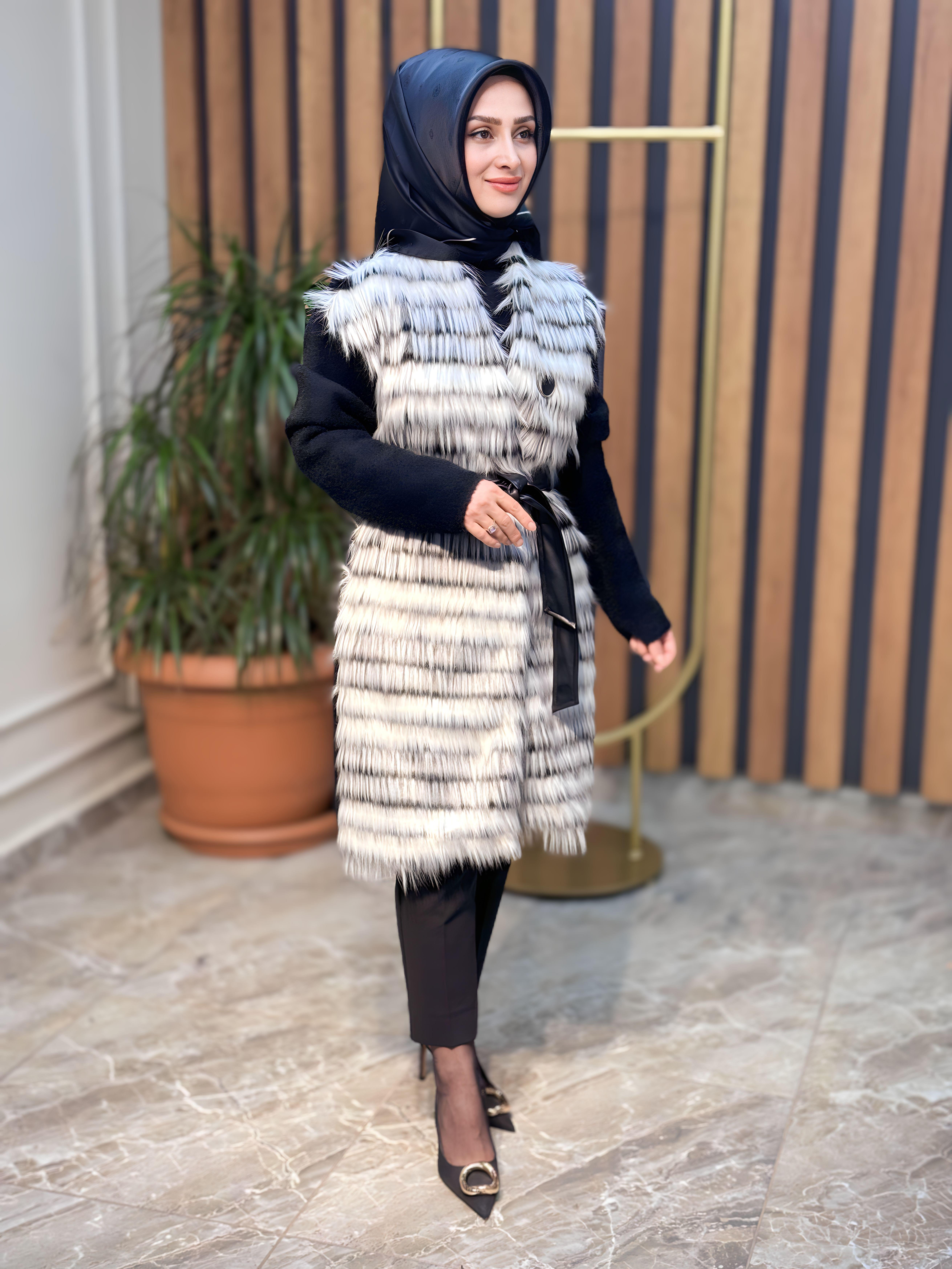 KÜRKLÜ DERİ KUŞAKLI HIRKA-21617