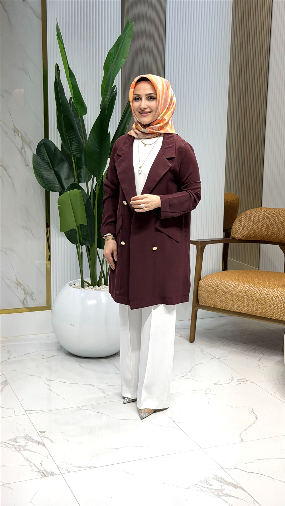 NOSHE LİNDA CEKET 3079 - BORDO